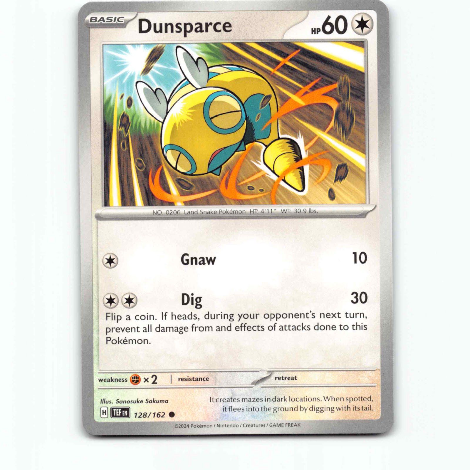 Dunsparce 128/162 Pokémon TEF EN Temporal Forces Pokemon Kort Scarlet & Violet