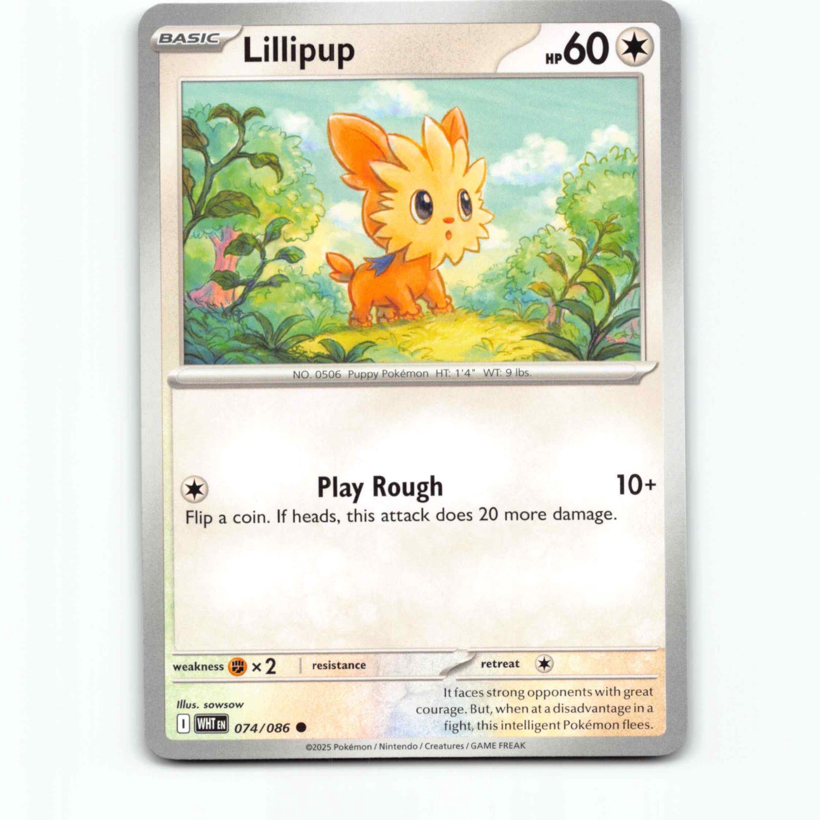 Lillipup 074/086 Pokémon WHT EN White Flare Pokemon Kort Scarlet & Violet
