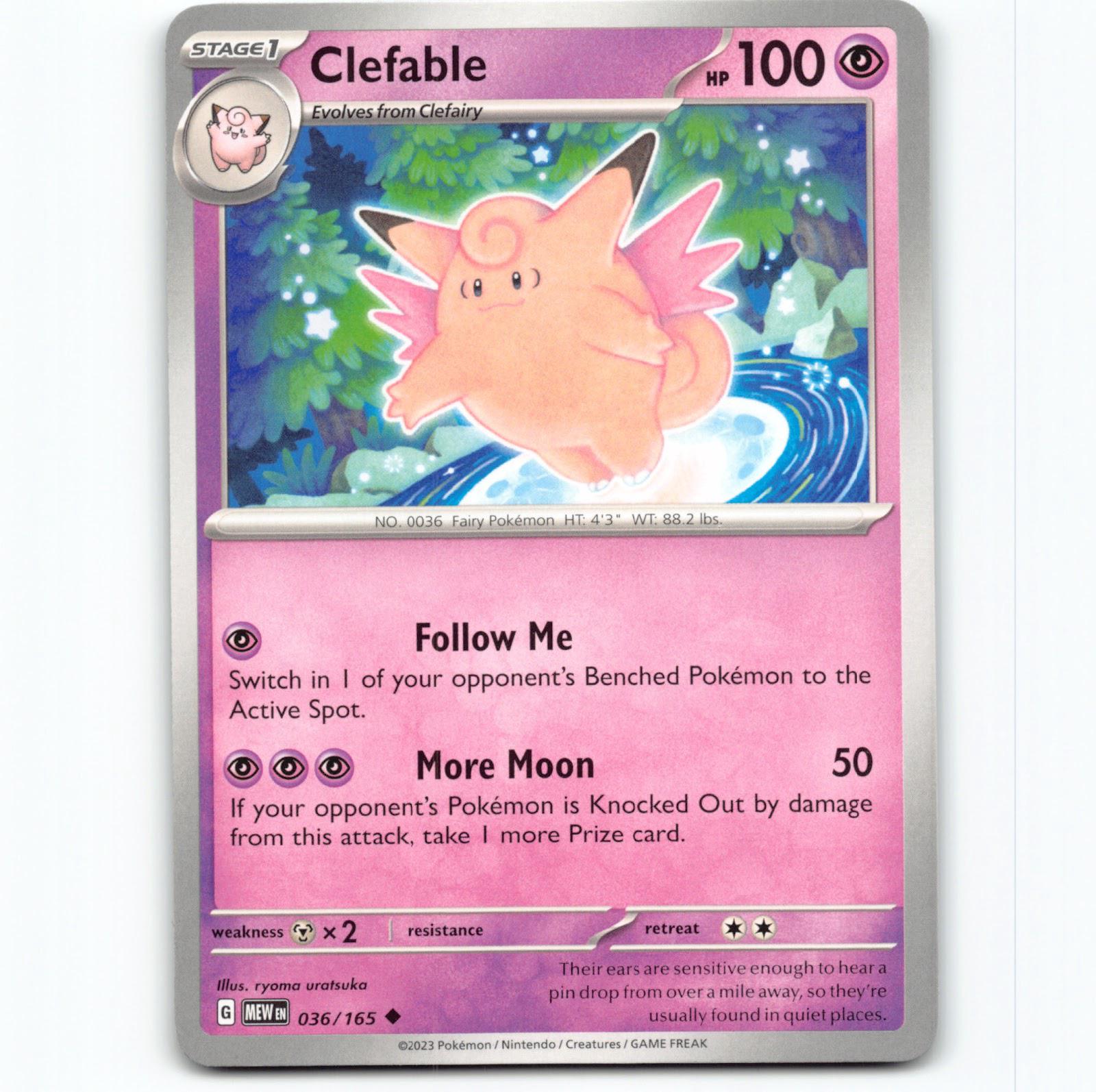 Pokémon Clefable MEW EN 036/165 Pokemon Kort 151 Scarlet & Violet