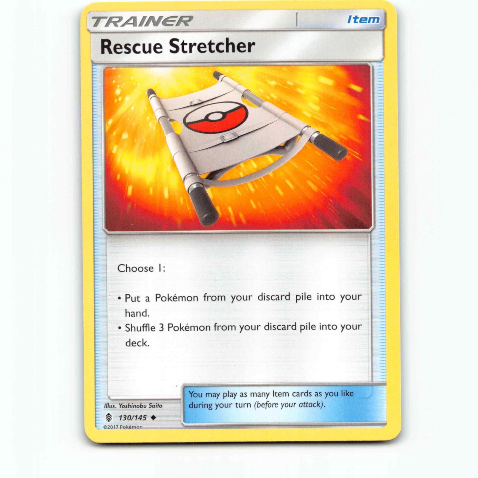 Rescue Stretcher 130/145 Pokémon GRI EN Guardians Rising Pokemon Kort Sun & Moon
