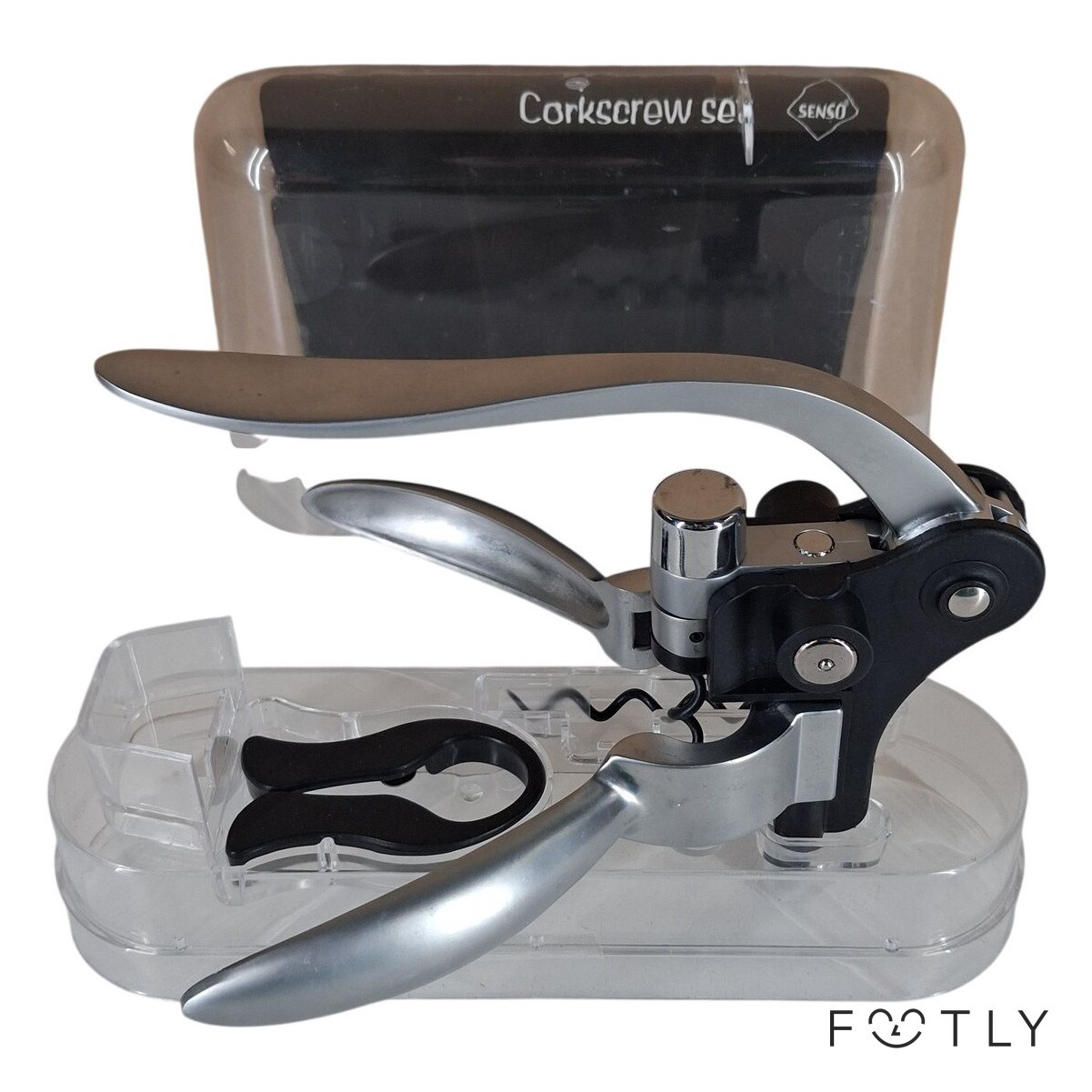 Senso Corkscrew Set Korkskruvset Extra Spiral Folieskärare Vinöppnare Korkskruv