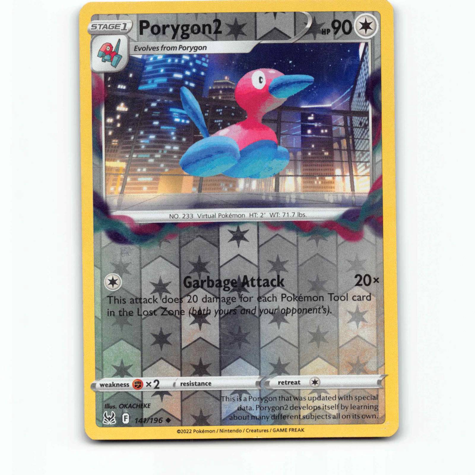 Porygon2 141 Reverse Holo Pokémon LOR EN 141/196 Lost Origin Pokemon Kort