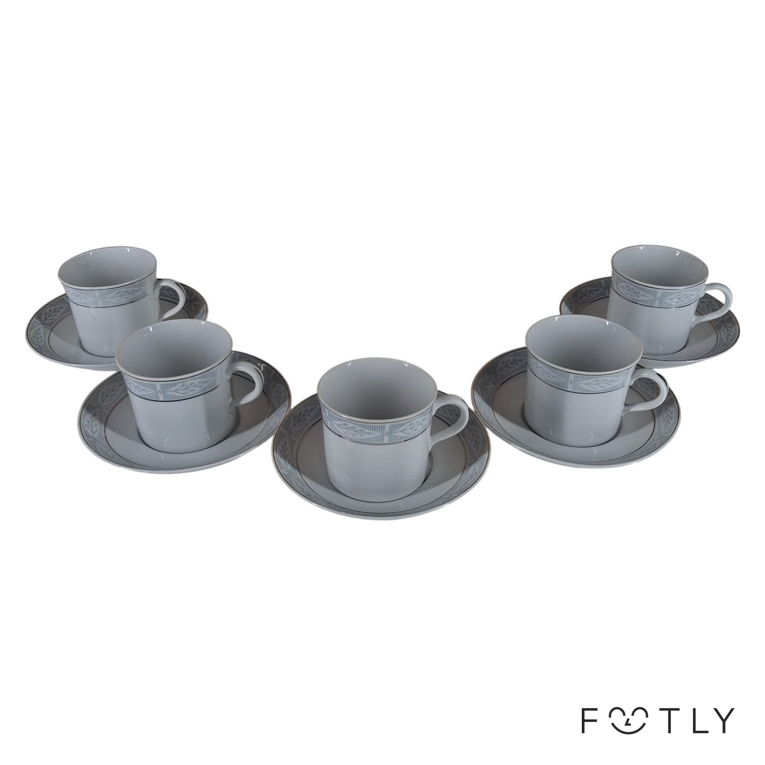 Upsala Ekeby Karlskrona 5 st Kaffekoppar Porslin Vintage UE Retro Upsala-Ekeby