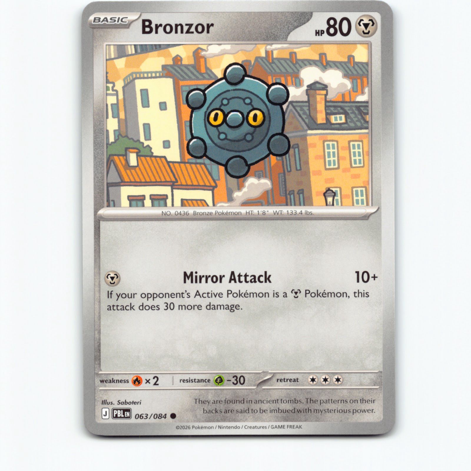 Pokémon Bronzor PBL EN 063/084 Pokemon Kort Pitch Black Mega Evolution