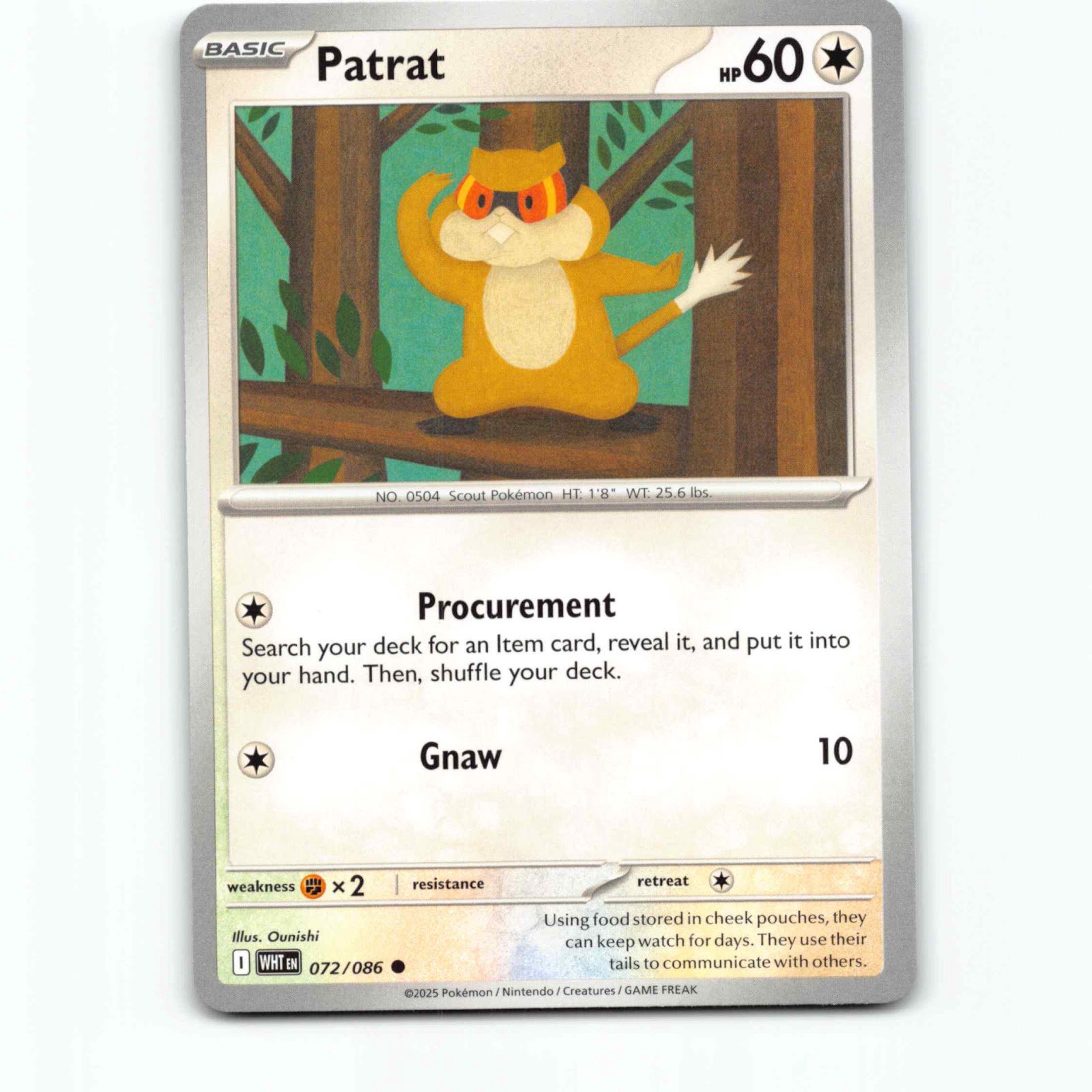 Patrat 072/086 Pokémon WHT EN White Flare Pokemon Kort Scarlet & Violet