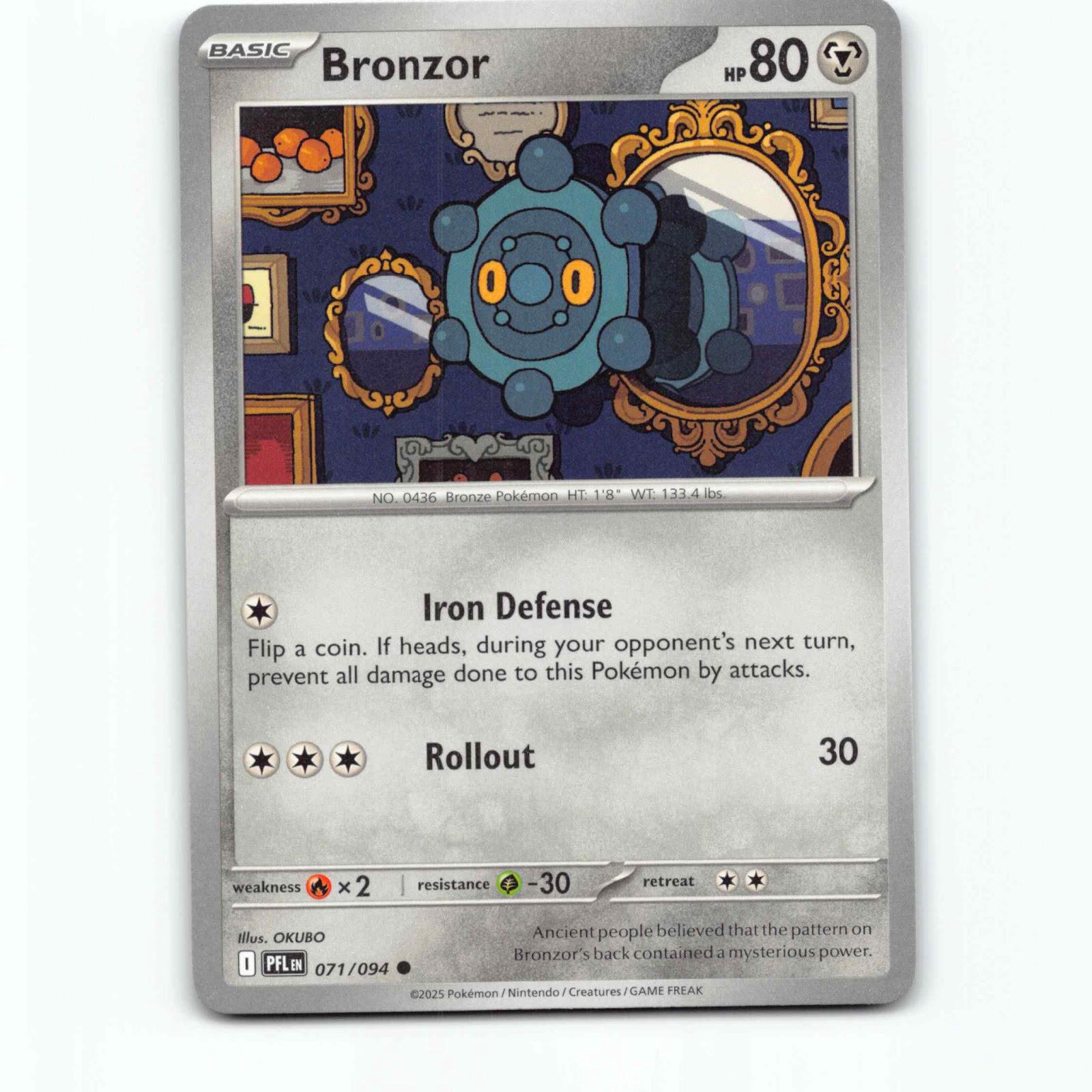 Bronzor 071/094 Pokémon PFL EN Phantasmal Flames Pokemon Kort Mega Evolution