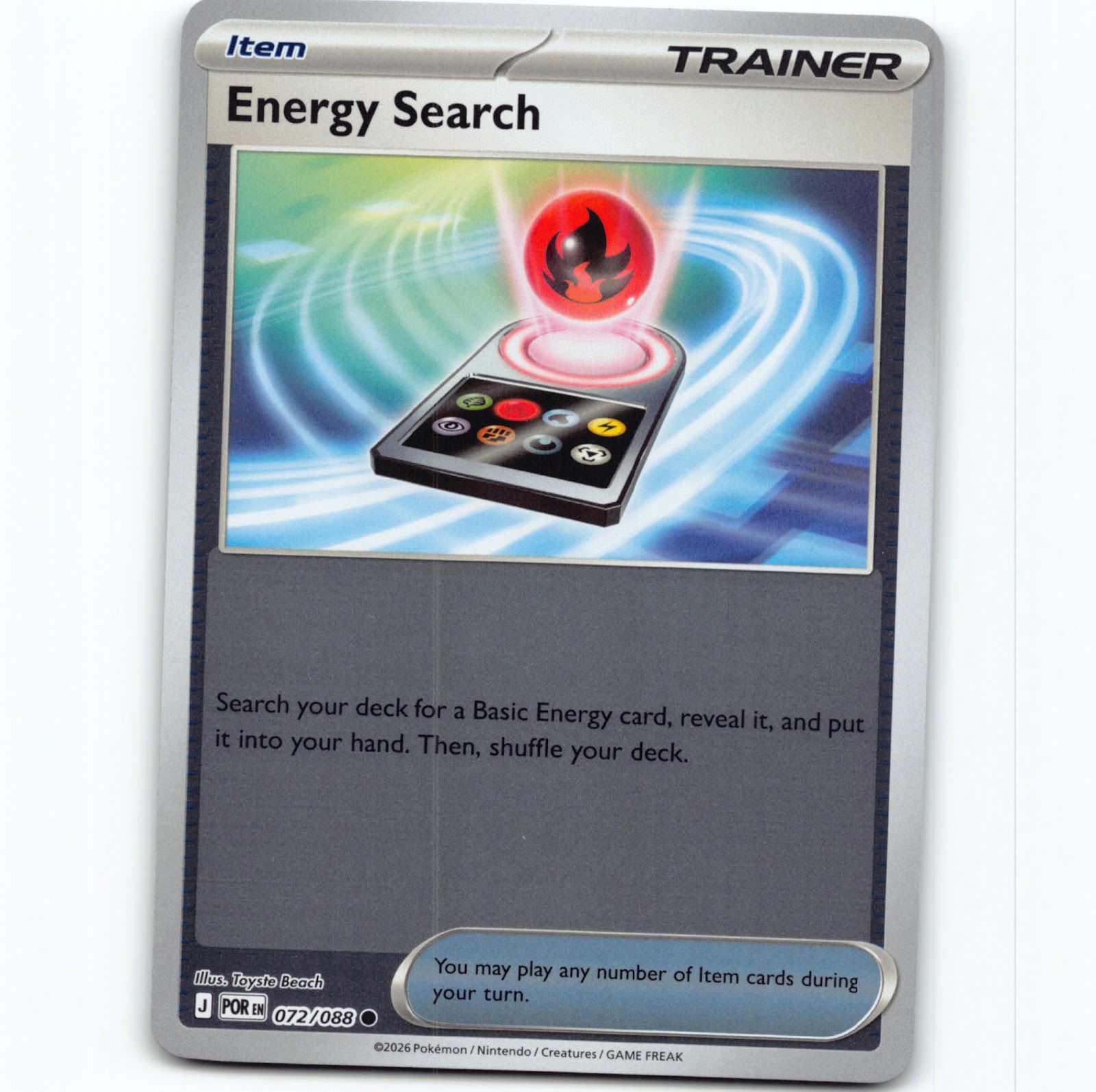 Pokémon Energy Search POR EN 072/088 Reverse Holo Pokemon Kort Perfect Order Me