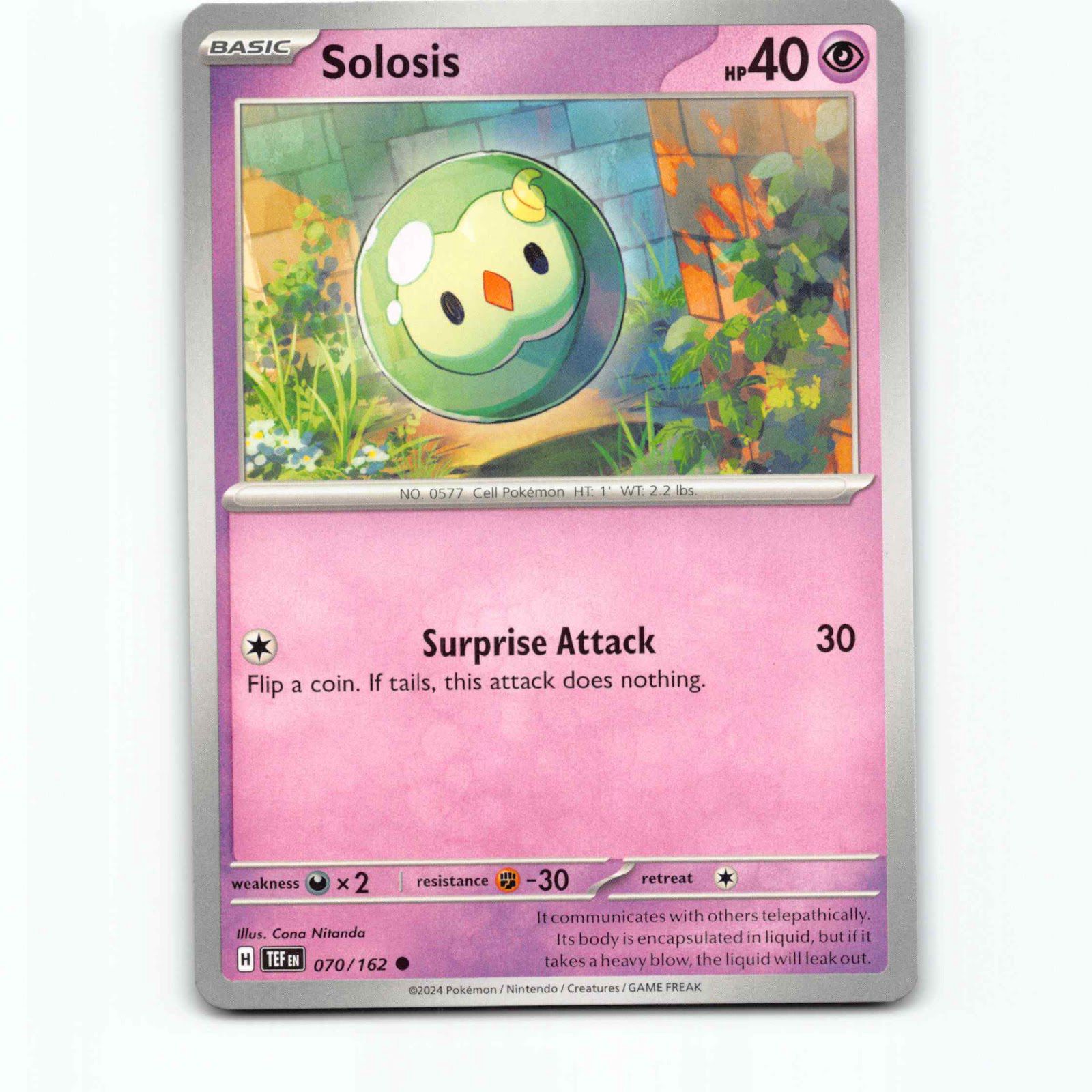 Solosis 070/162 Pokémon TEF EN Temporal Forces Pokemon Kort Scarlet & Violet