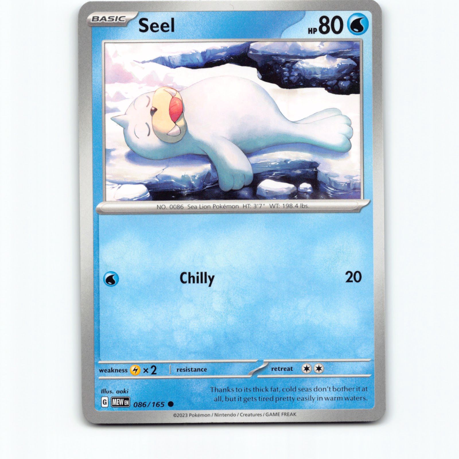 Seel 086/165 Pokémon MEW EN Scarlet & Violet 151 Pokemon Kort Scarlet & Violet