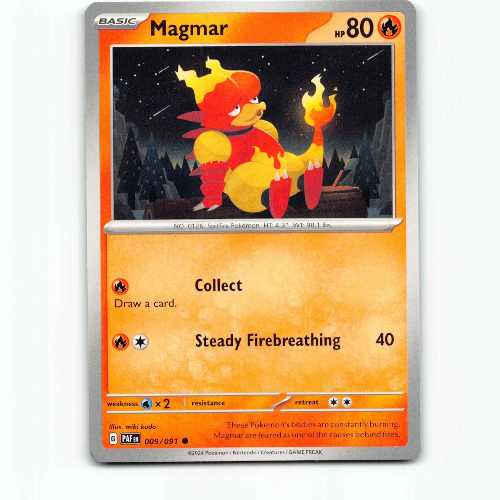 Magmar 9 Pokémon PAF EN 009/091 Paldean Fates Pokemon Kort Scarlet & Violet