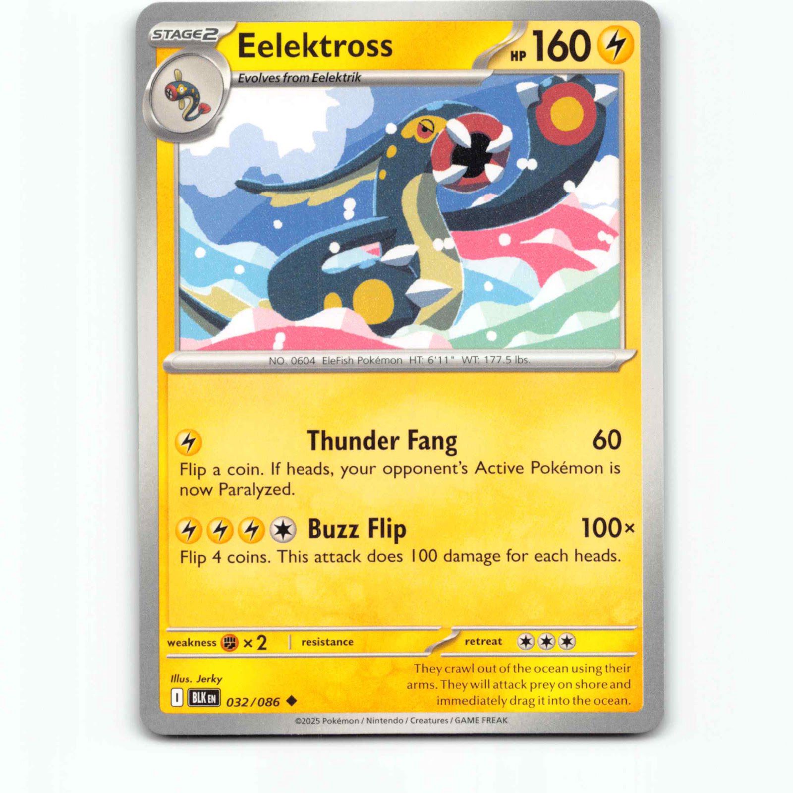 Eelektross 032/086 Pokémon BLK EN Black Bolt Pokemon Kort Scarlet & Violet