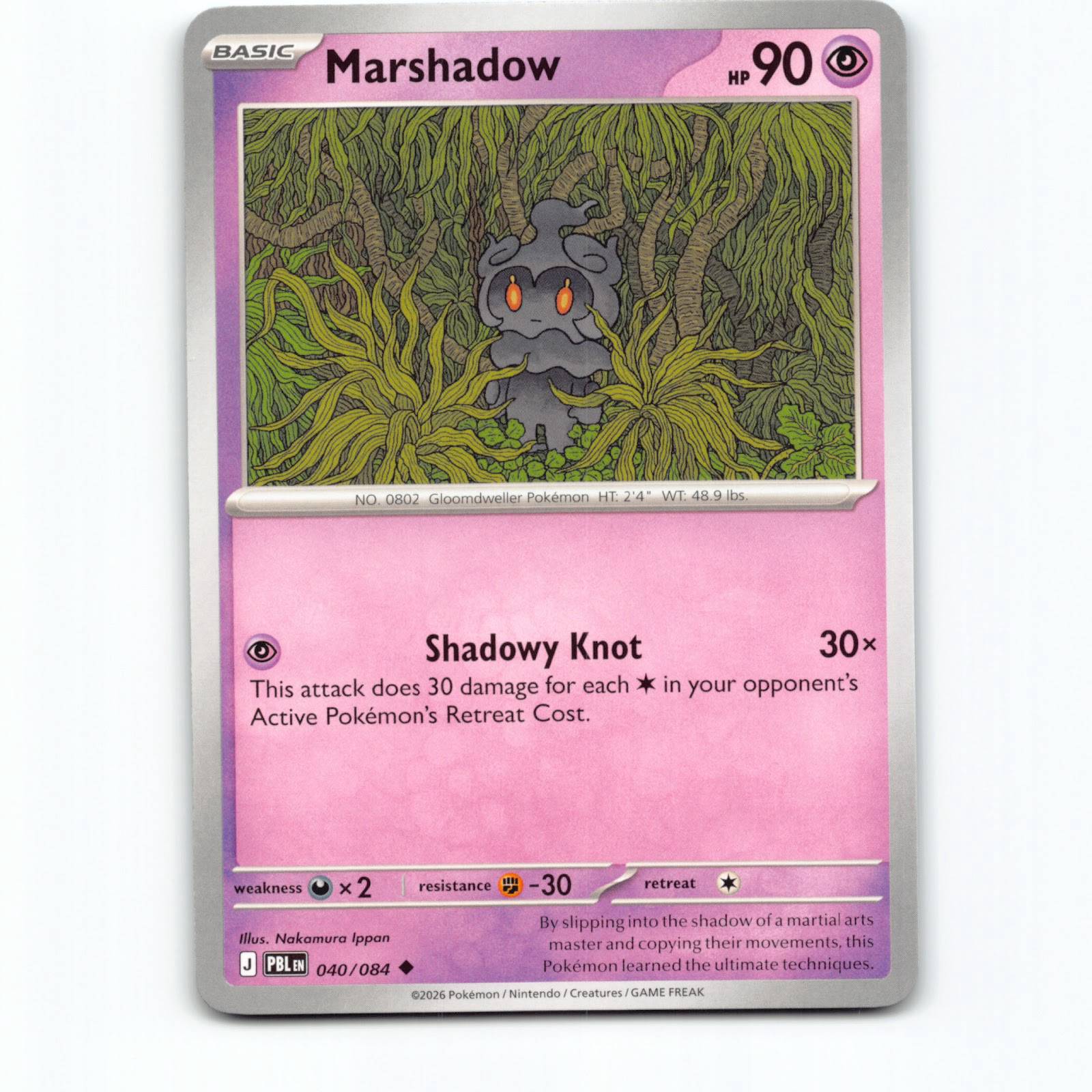 Marshadow 040/084 Pokémon PBL EN Pitch Black Pokemon Kort Mega Evolution