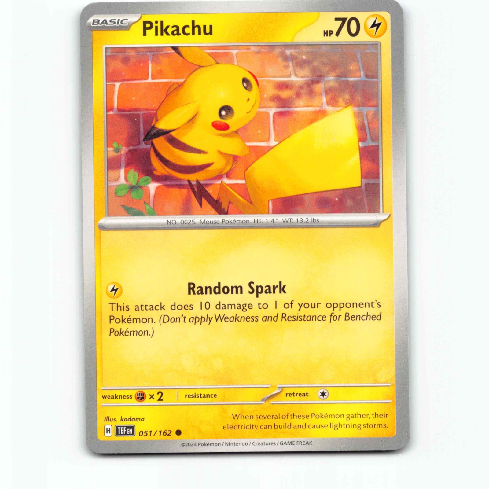 Pikachu 051/162 Pokémon TEF EN Temporal Forces Pokemon Kort Scarlet & Violet