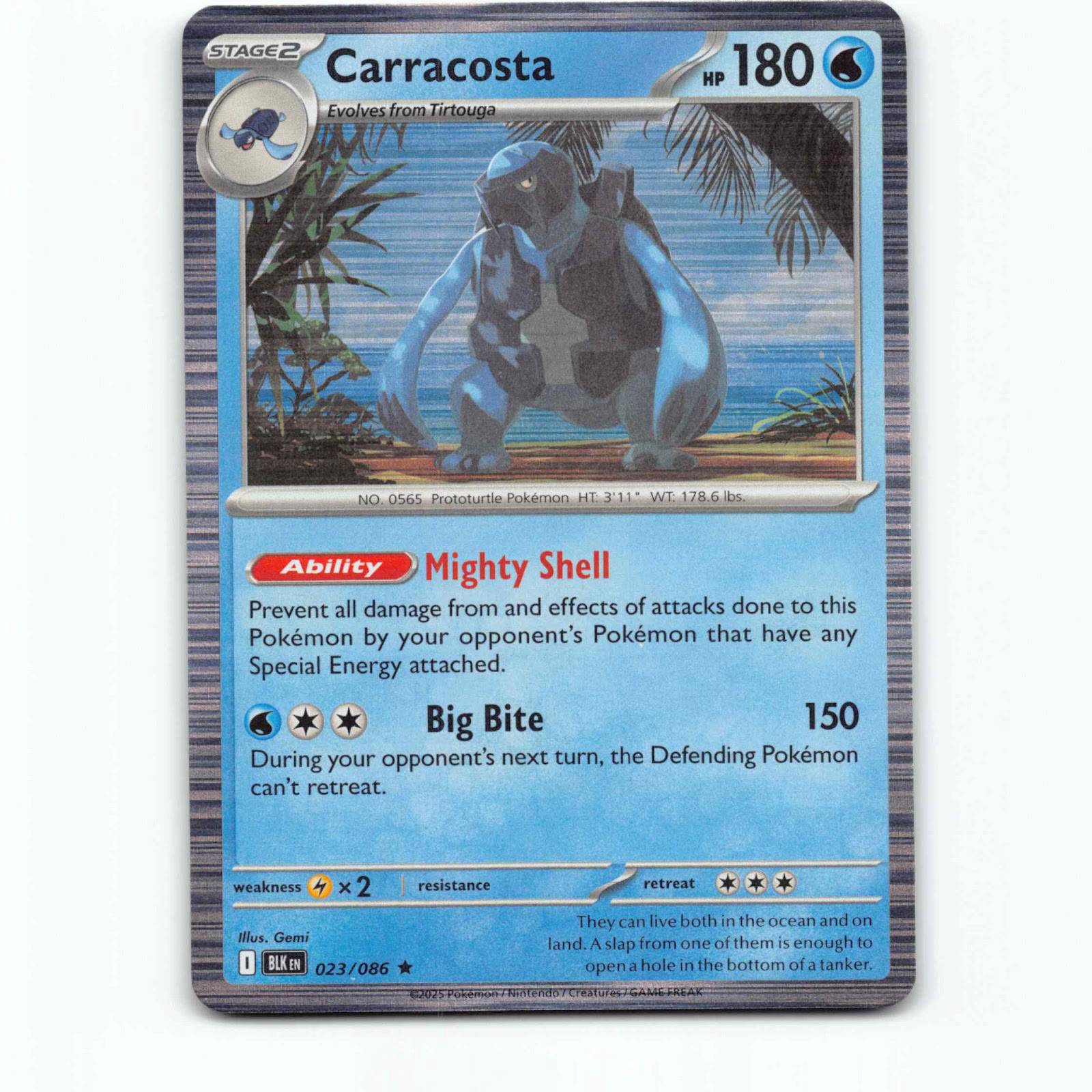 Carracosta 023/086 Pokémon Holo BLK EN Black Bolt Pokemon Kort Scarlet & Violet