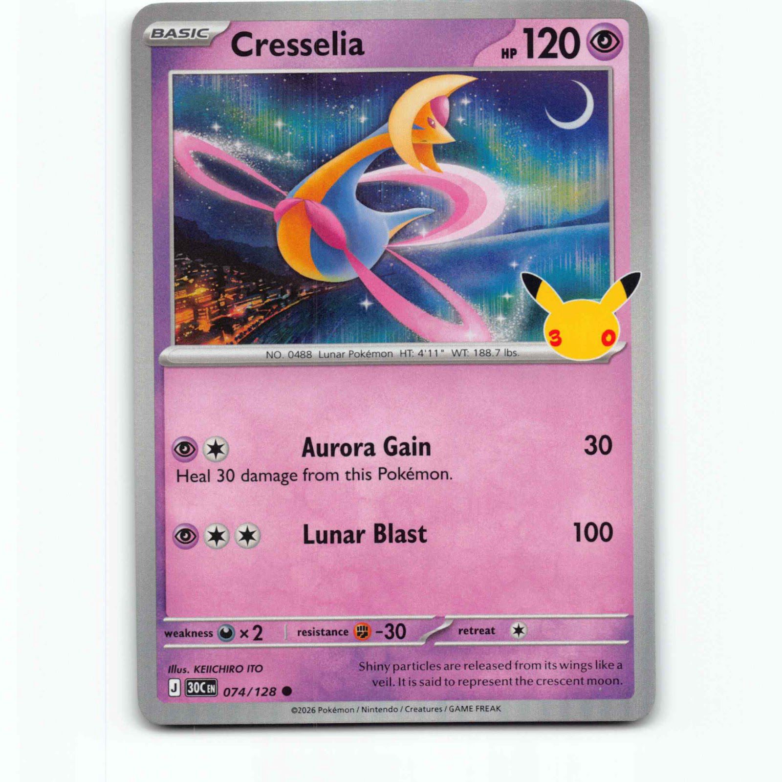 Comfey 77 Holo Pokémon 30C EN 077/128 30th Celebration Pokemon Kort