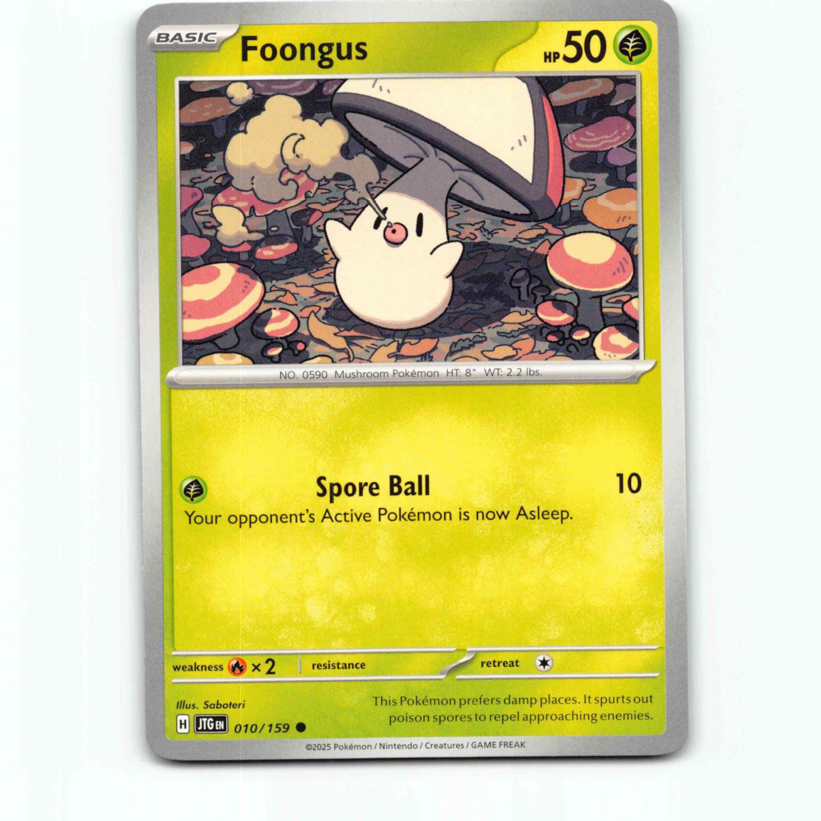 Foongus 010/159 Pokémon JTG EN Journey Together Pokemon Kort Scarlet & Violet