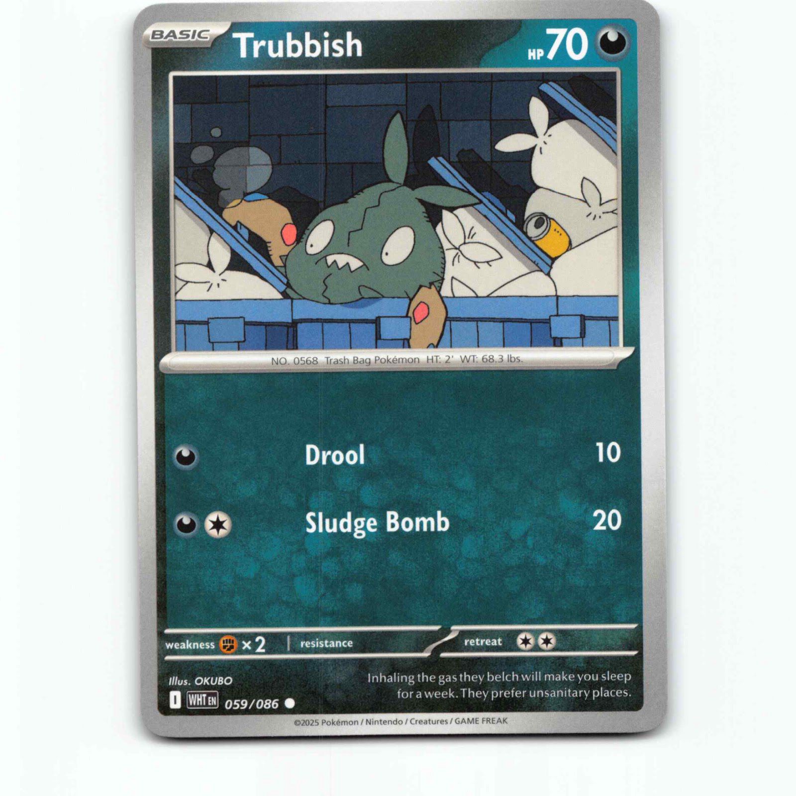 Trubbish 059/086 Pokémon WHT EN White Flare Pokemon Kort Scarlet & Violet
