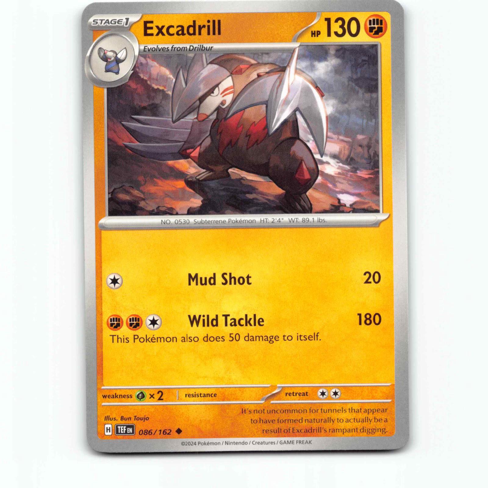 Excadrill 086/162 Pokémon TEF EN Temporal Forces Pokemon Kort Scarlet & Violet