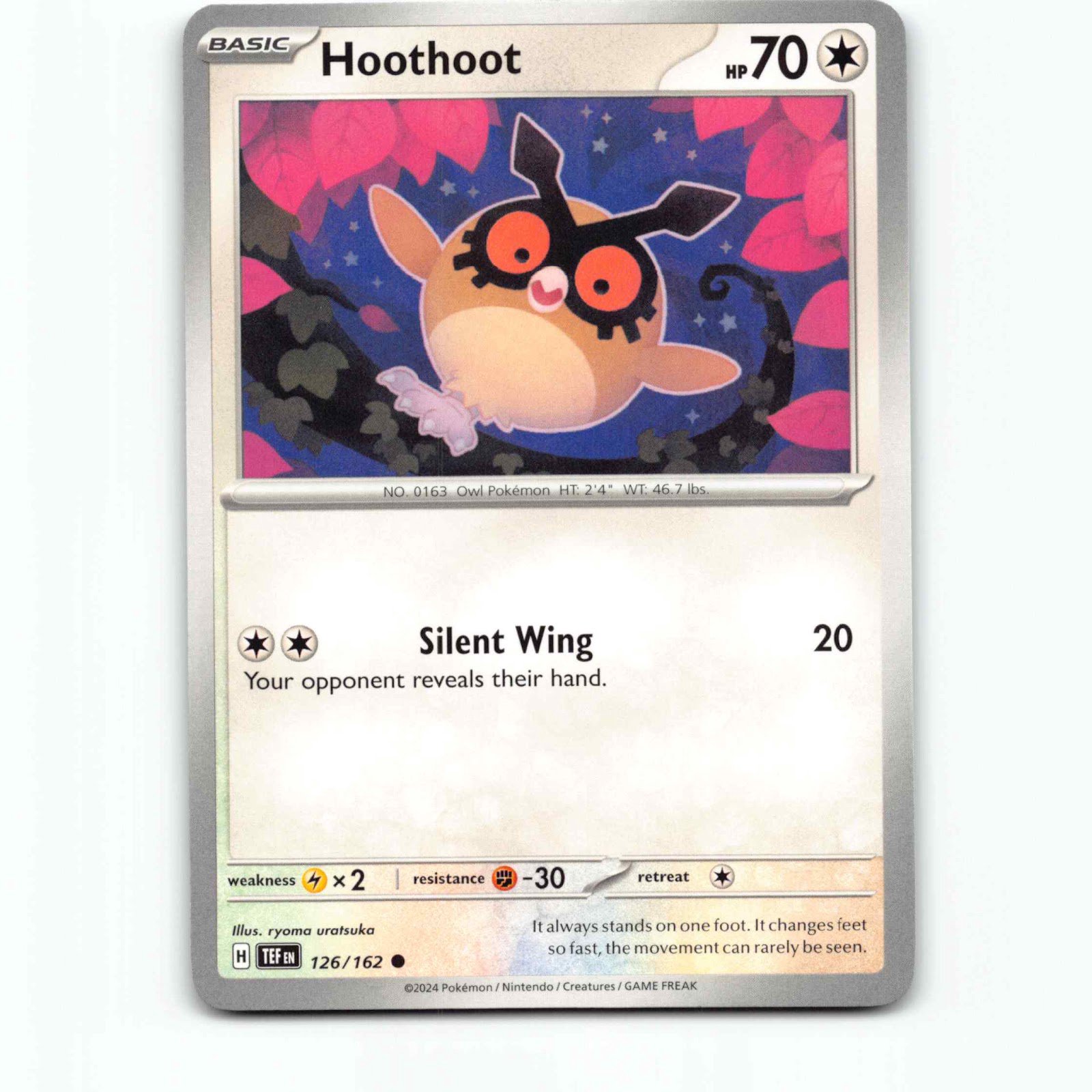 Hoothoot 126/162 Pokémon TEF EN Temporal Forces Pokemon Kort Scarlet & Violet