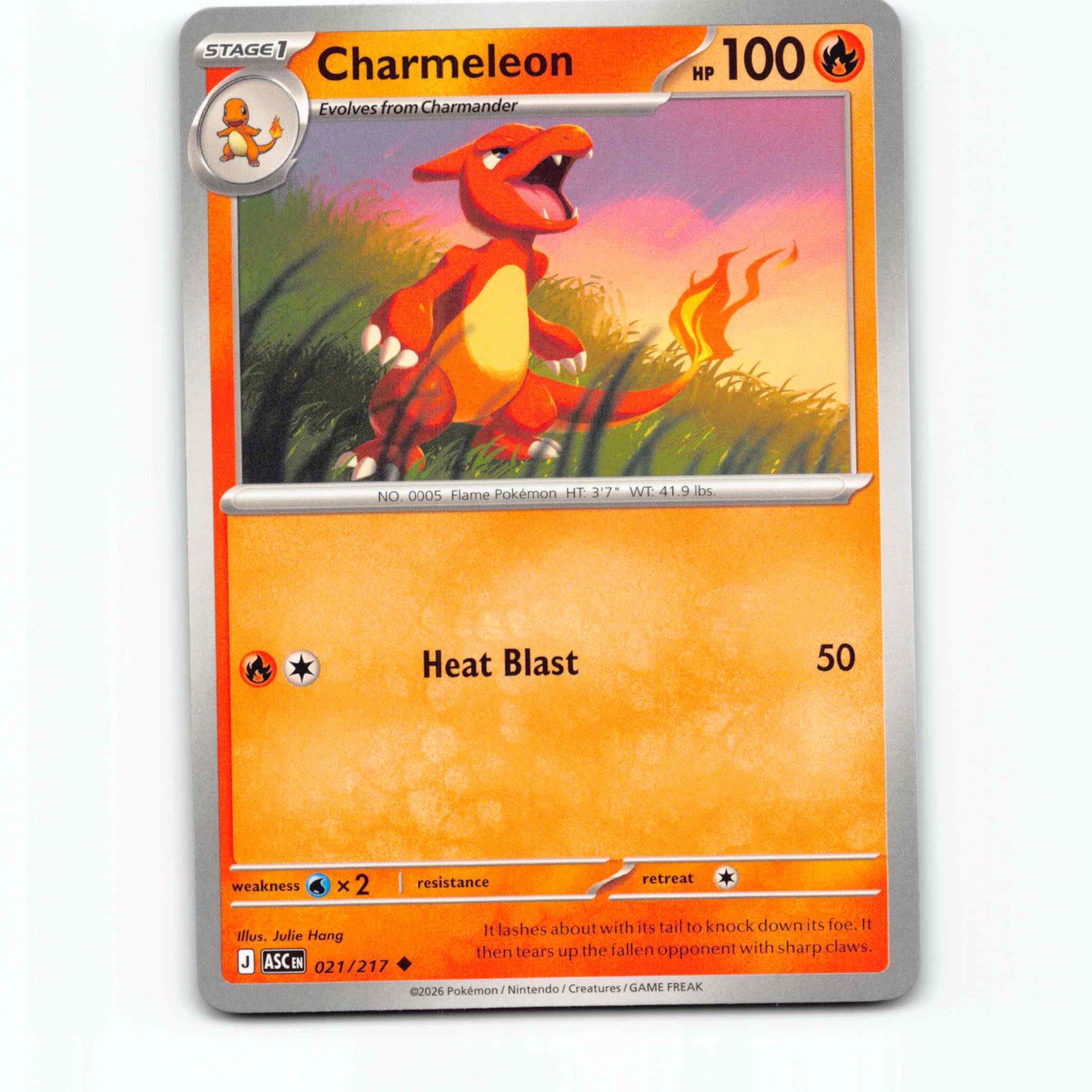 Charmeleon 21 Pokémon ASC EN 021/217 Ascended Heroes Pokemon Kort Mega Evolution