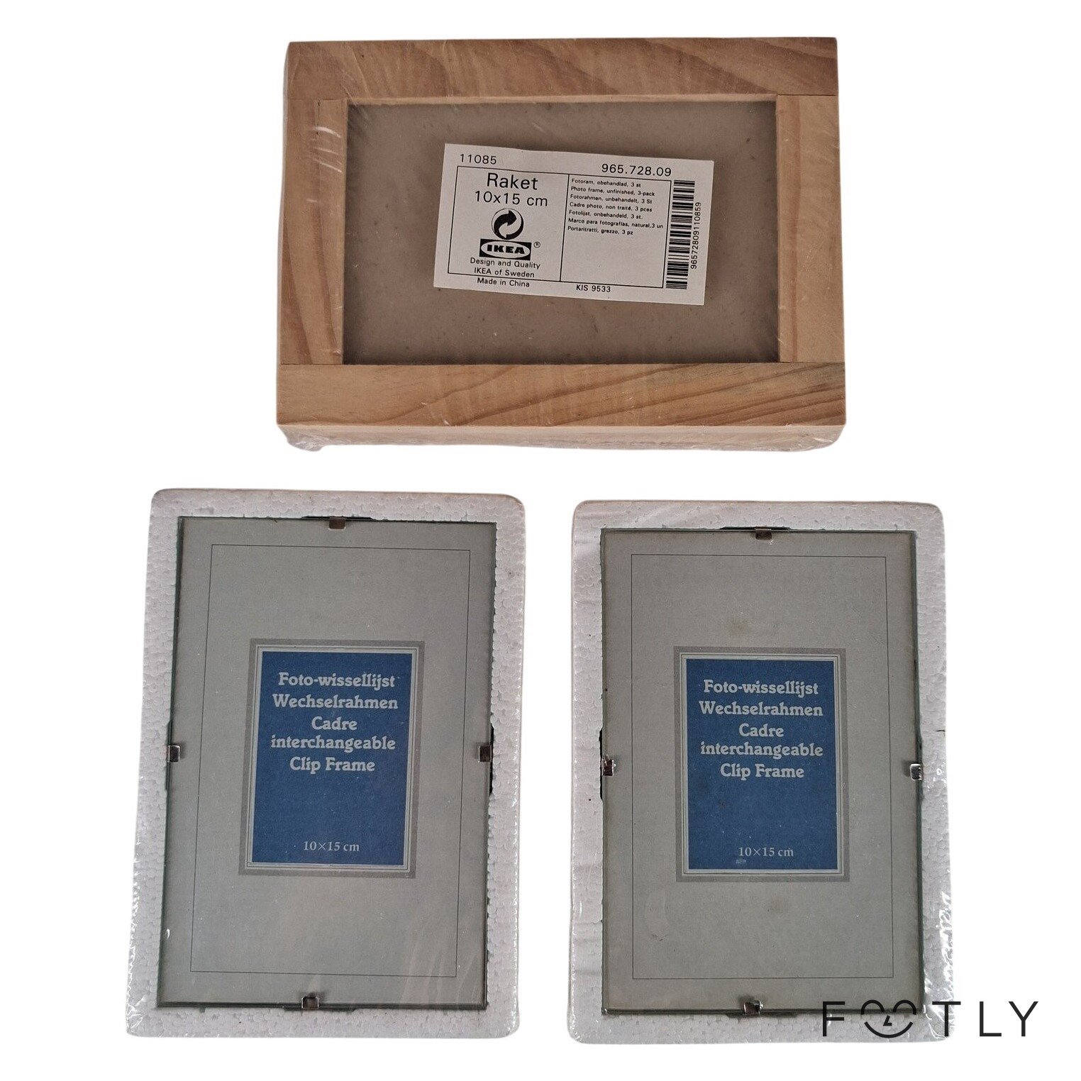 3 st Fotoramar 10x15 cm Trä Glas Clip Frame Bilderramar IKEA Raket Ram Ramar