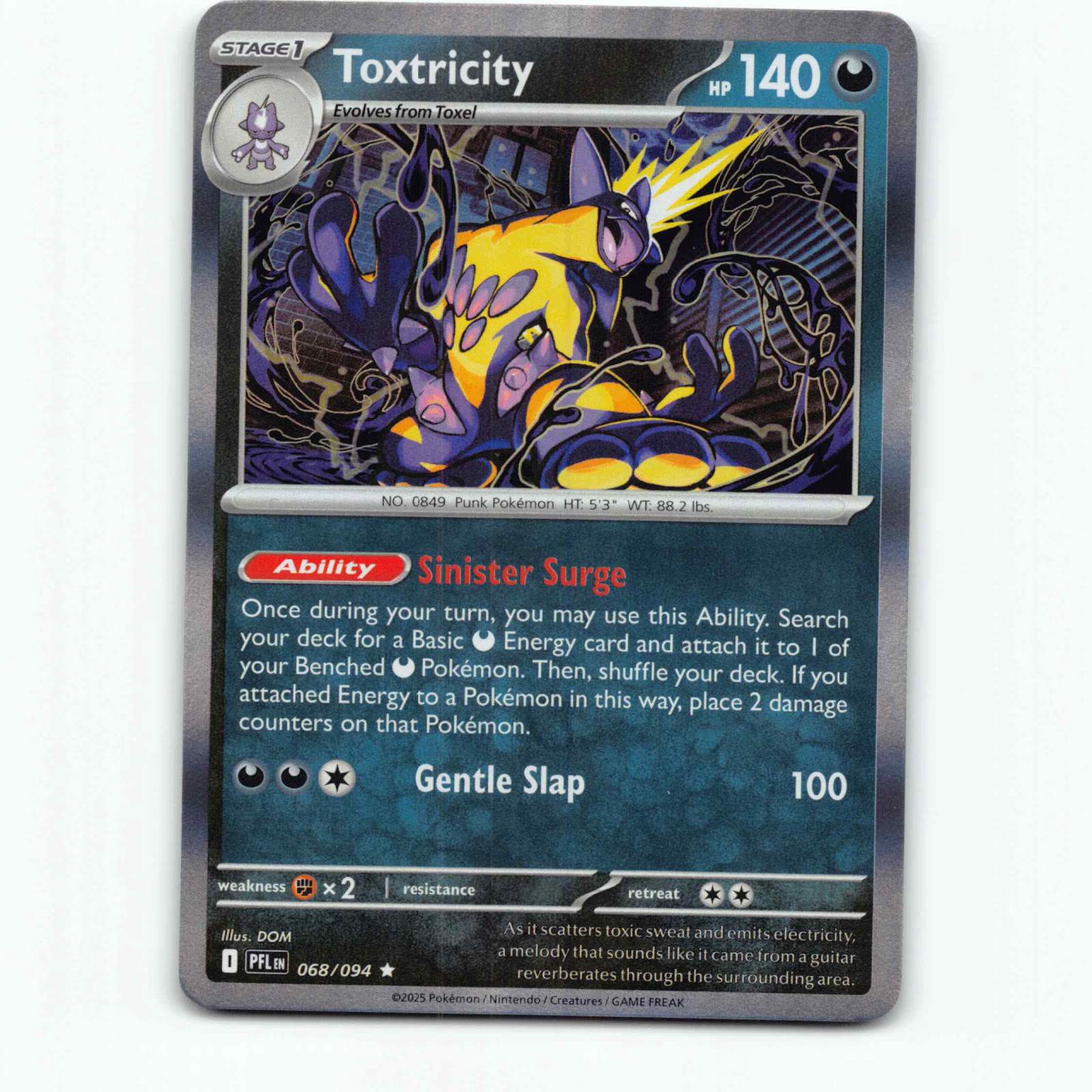 Toxtricity 068/094 Pokémon Holo PFL EN Phantasmal Flames Pokemon Kort Mega Evolu