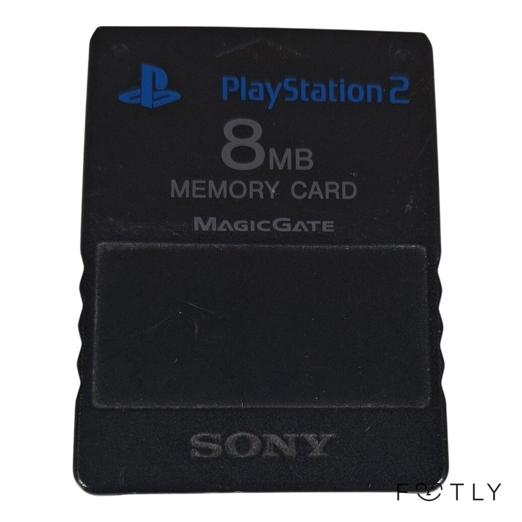Sony PlayStation 2 8MB Memory Card MagicGate PS2 Minneskort Svart Retro TV-Spel