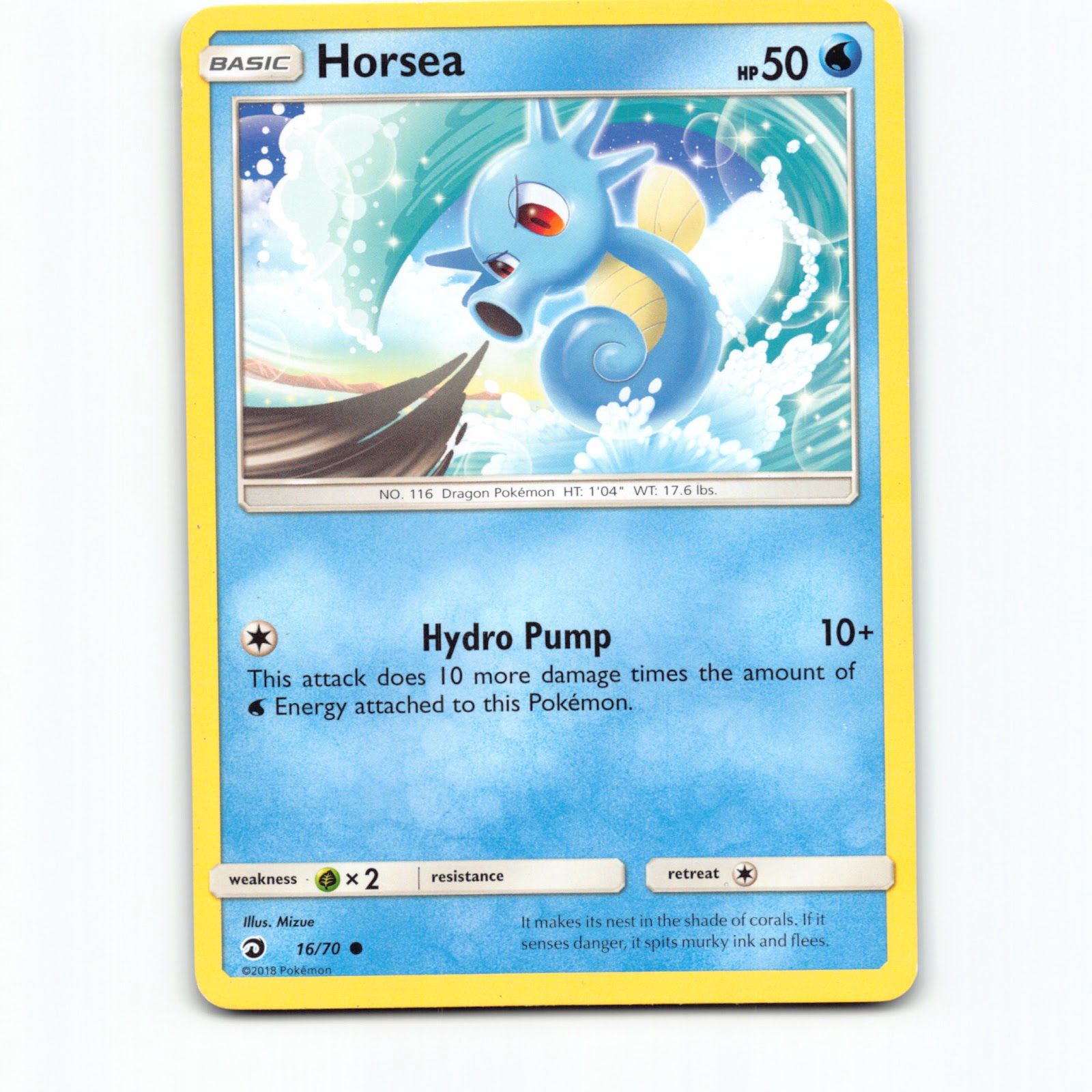 Horsea 016/070 Pokémon DRM EN Dragon Majesty Pokemon Kort Sun & Moon