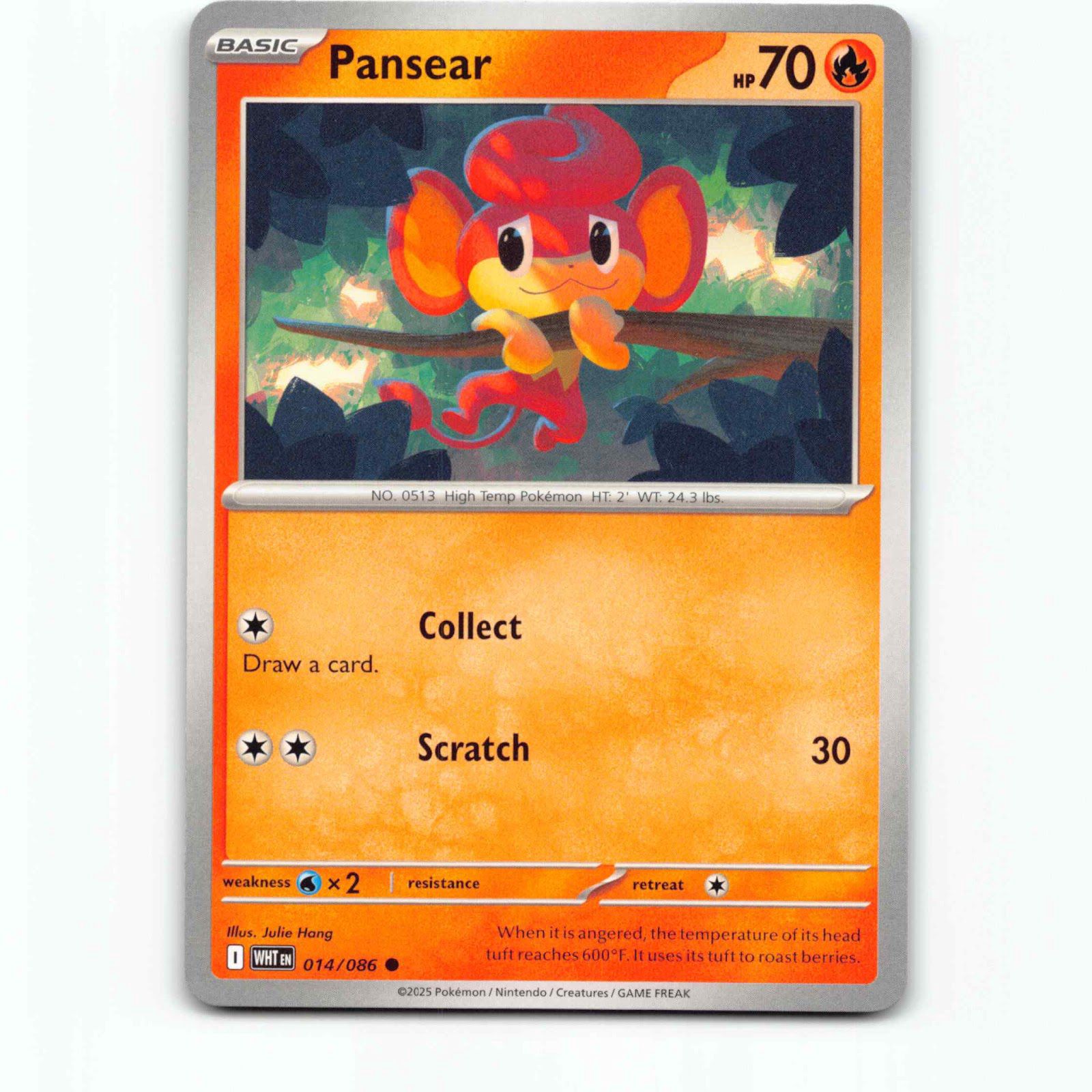 Pansear 014/086 Pokémon WHT EN White Flare Pokemon Kort Scarlet & Violet