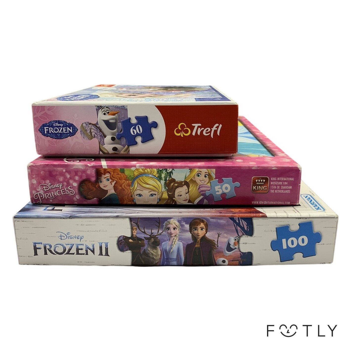 Parti 3 st Disney Pussel Frozen Princess 50 60 100 Bitar Barn Spel Pyssel