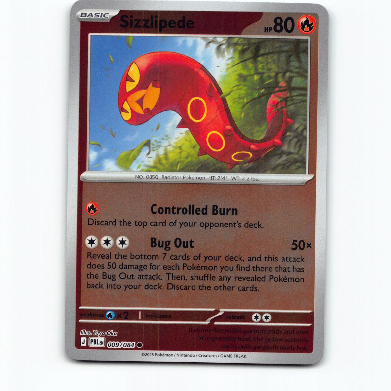 Sizzlipede 009/084 Pokémon Reverse Holo PBL EN Pitch Black Pokemon Kort Mega Evo