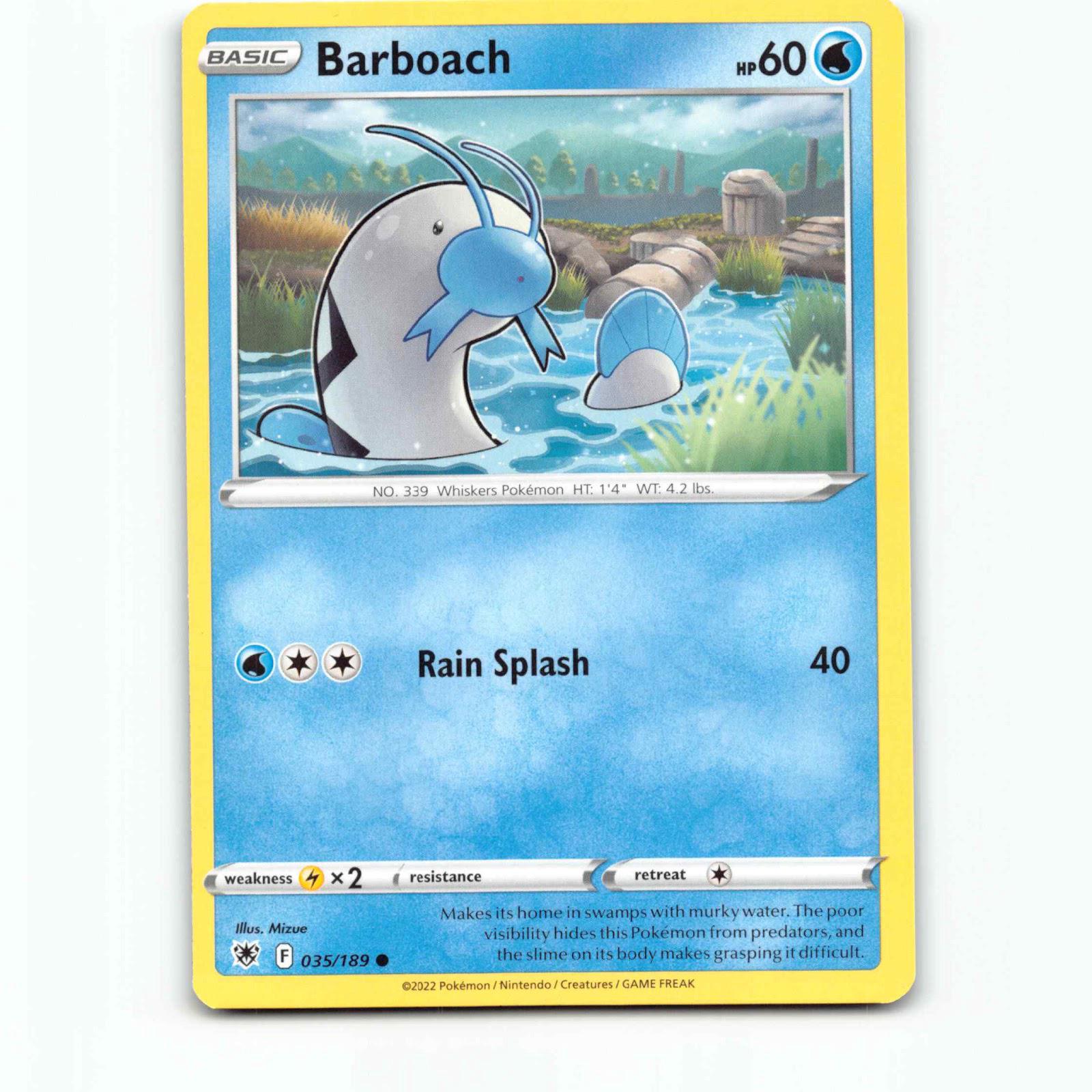 Barboach 35 Pokémon ASR EN 035/189 Astral Radiance Pokemon Kort Sword & Shield