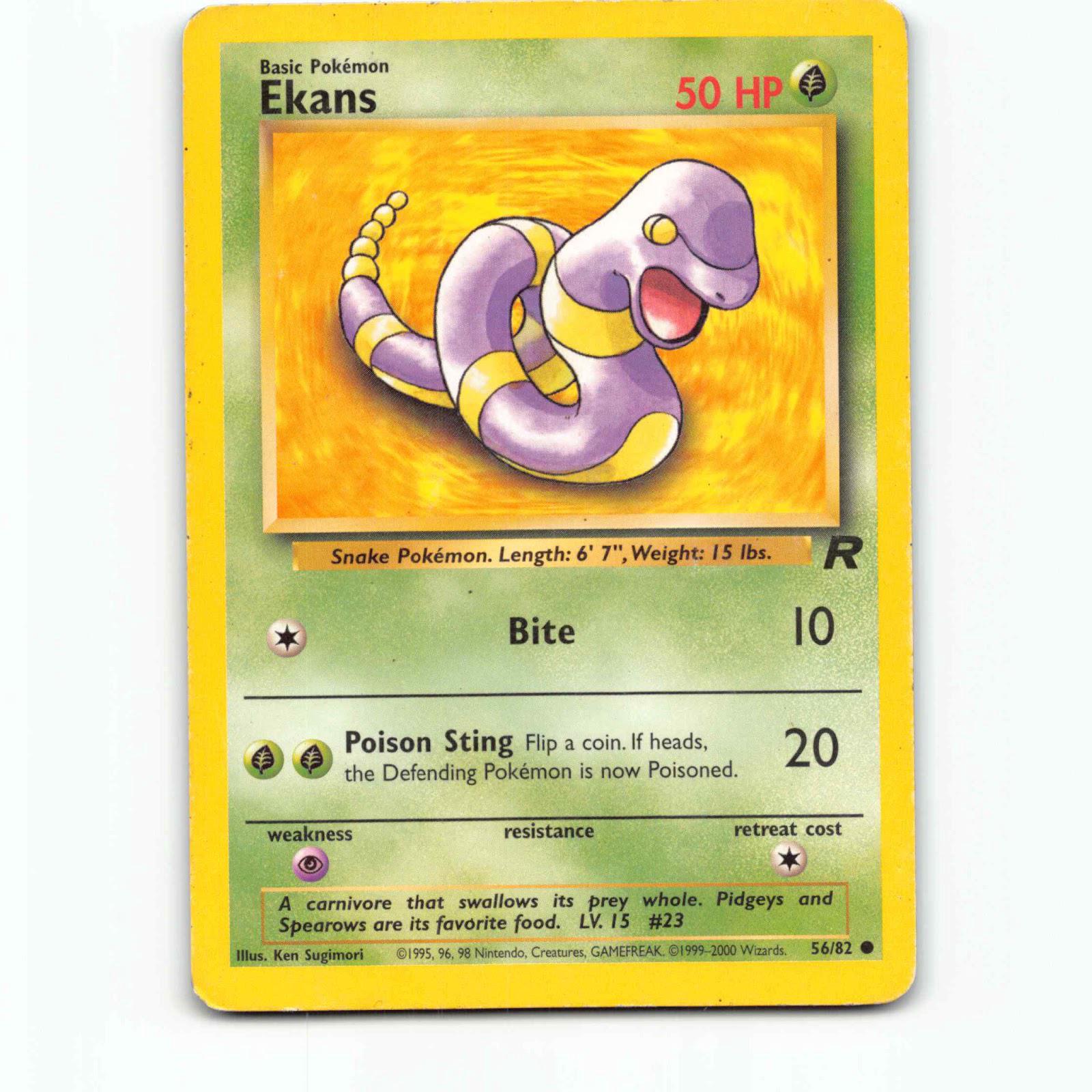 Ekans 56 Pokémon TR EN 56/82 Team Rocket Pokemon Kort Wizards of The Coast