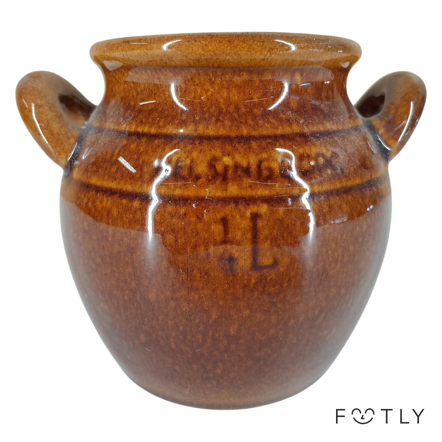 Deco Helsingborg Krus 1/4 LVintage Brun Keramik Kruka Made In Sweden Stengods