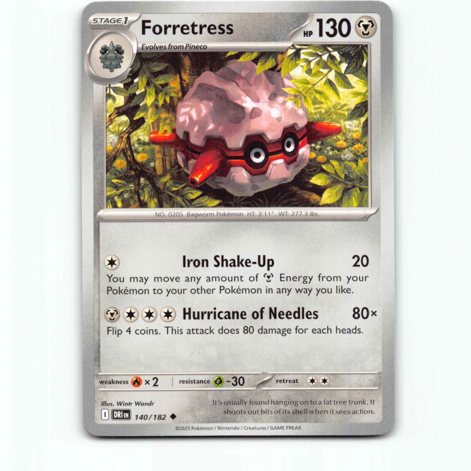 Forretress 140 Pokémon DRI EN 140/182 Destined Rivals Pokemon Kort