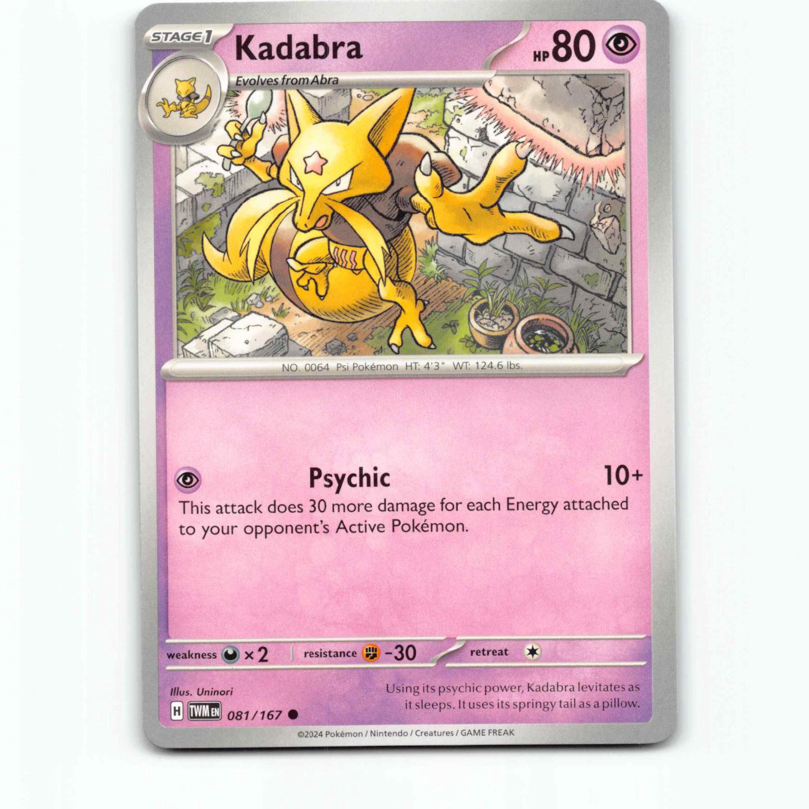 Kadabra 81 Pokémon TWM EN 081/167 Twilight Masquerade Pokemon Kort