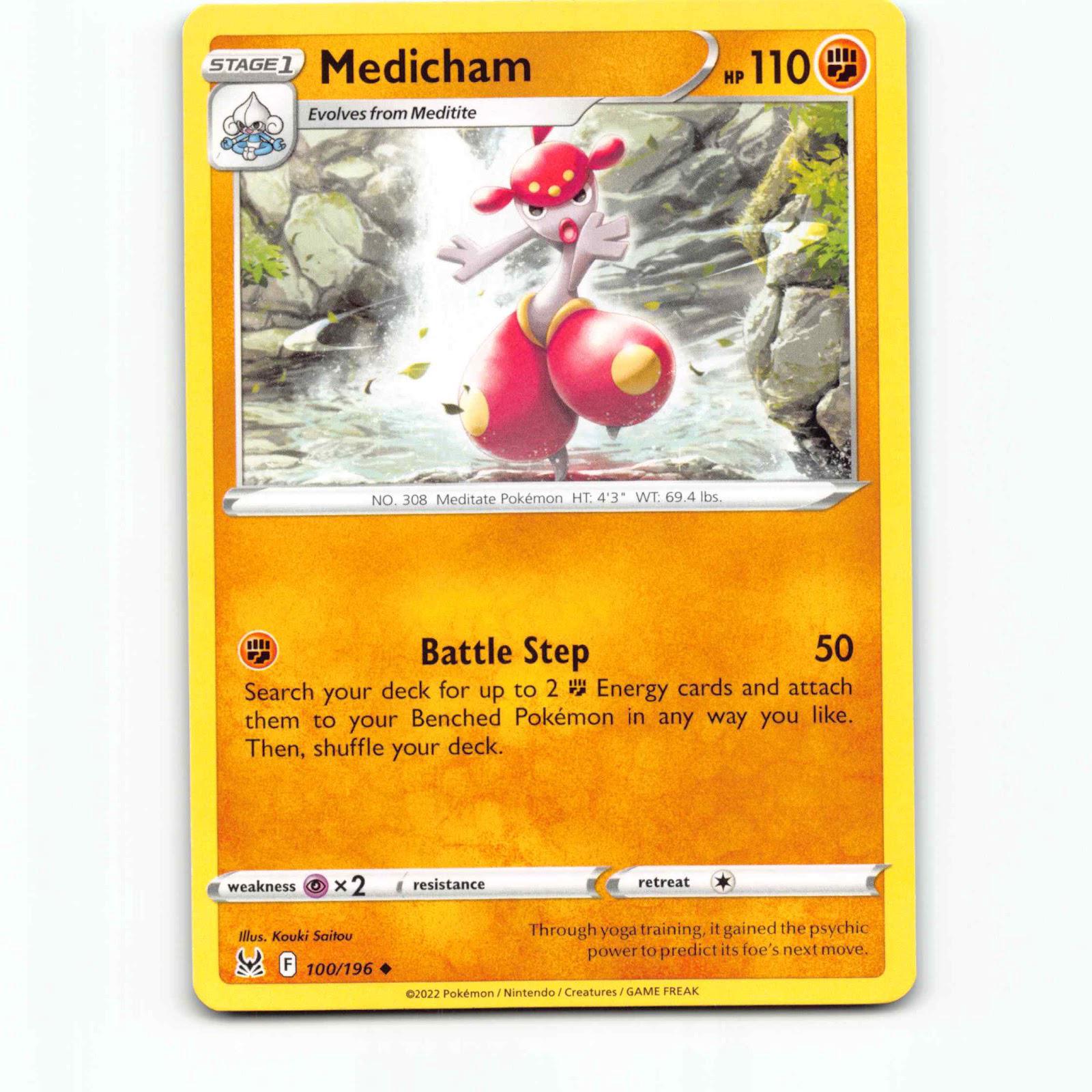 Medicham 100 Pokémon LOR EN 100/196 Lost Origin Pokemon Kort Sword & Shield