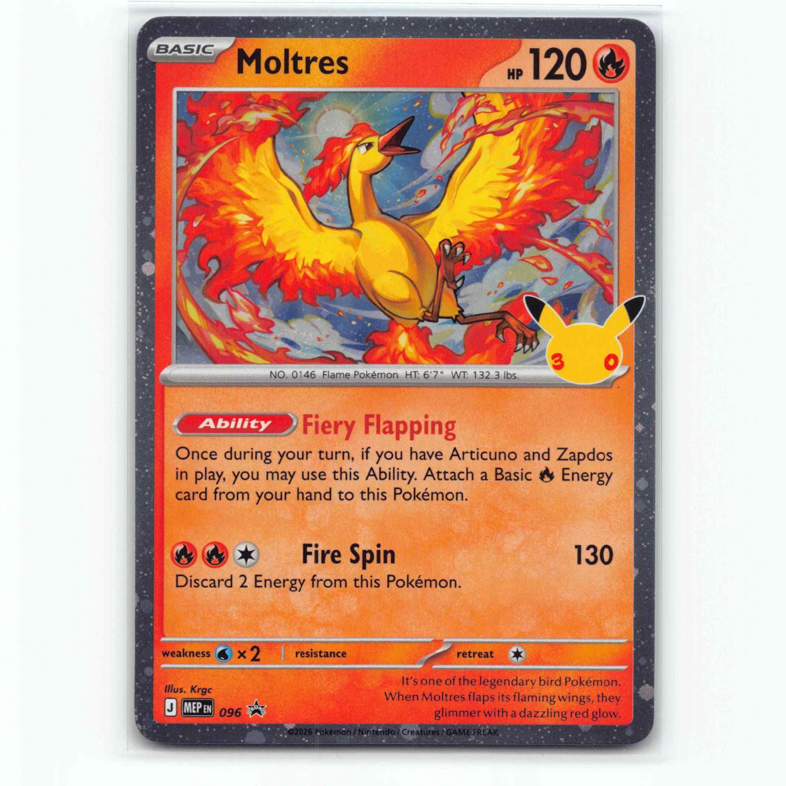 Moltres 96 Promo Pokémon MEP EN 096 MEP Black Star Promos Pokemon Kort Promokort