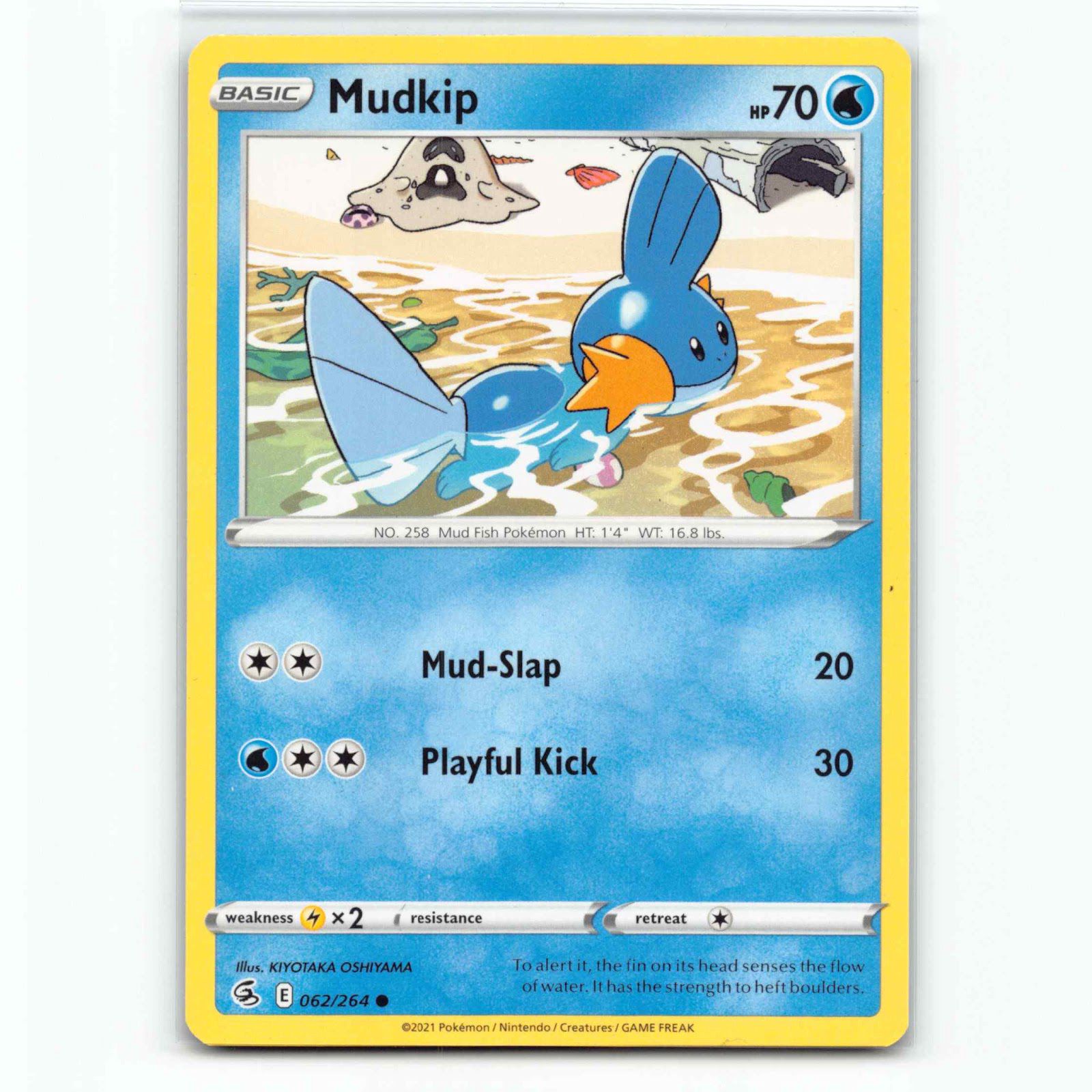 Mudkip 62 Pokémon FST EN 062/264 Fusion Strike Pokemon Kort Sword & Shield