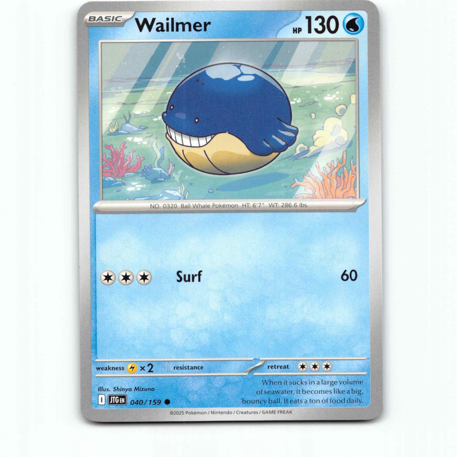 Wailmer 40 Pokémon JTG EN 040/159 Journey Together Pokemon Kort Scarlet & Violet