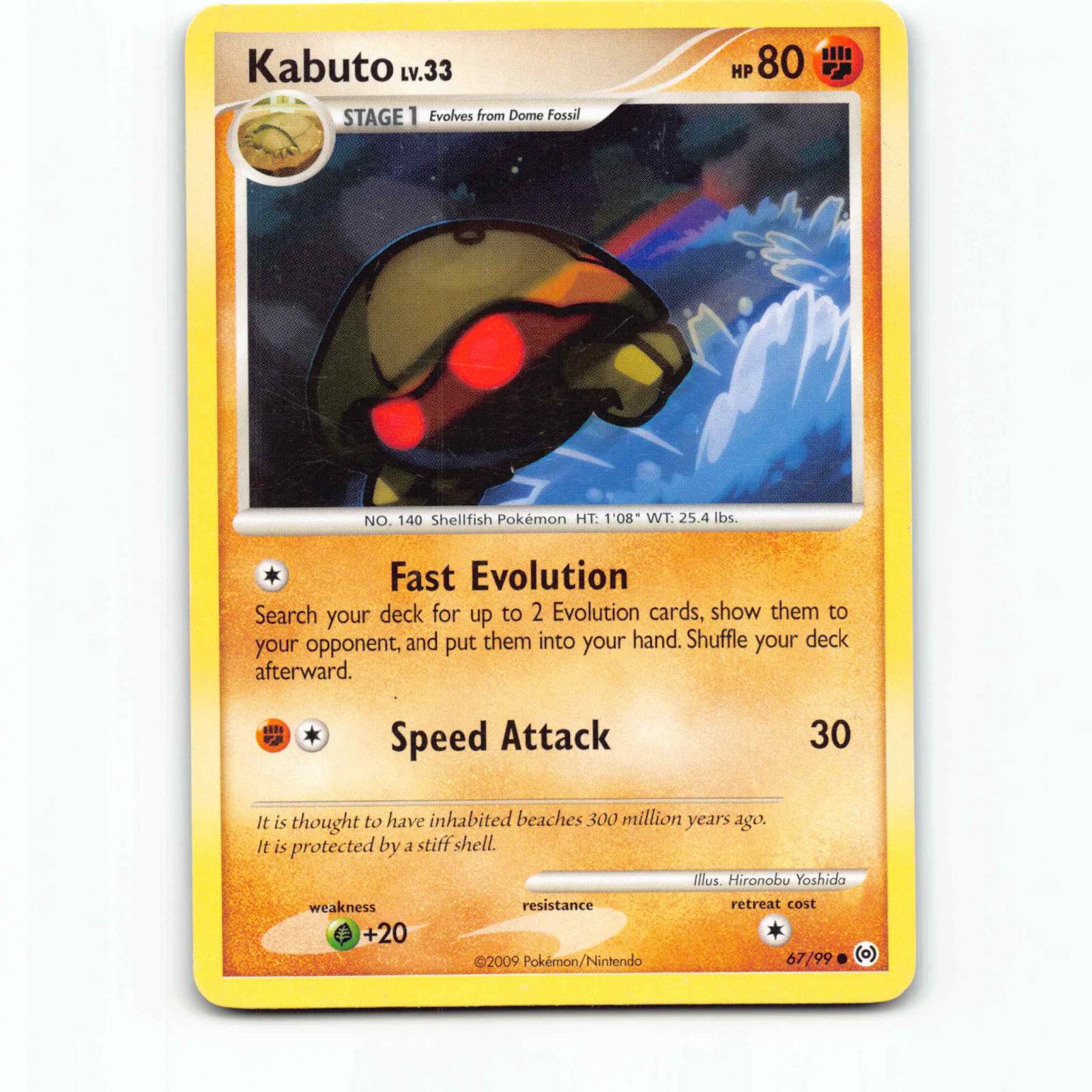 Kabuto 67 Pokémon AR EN 67/99 Arceus Pokemon Kort Platinum