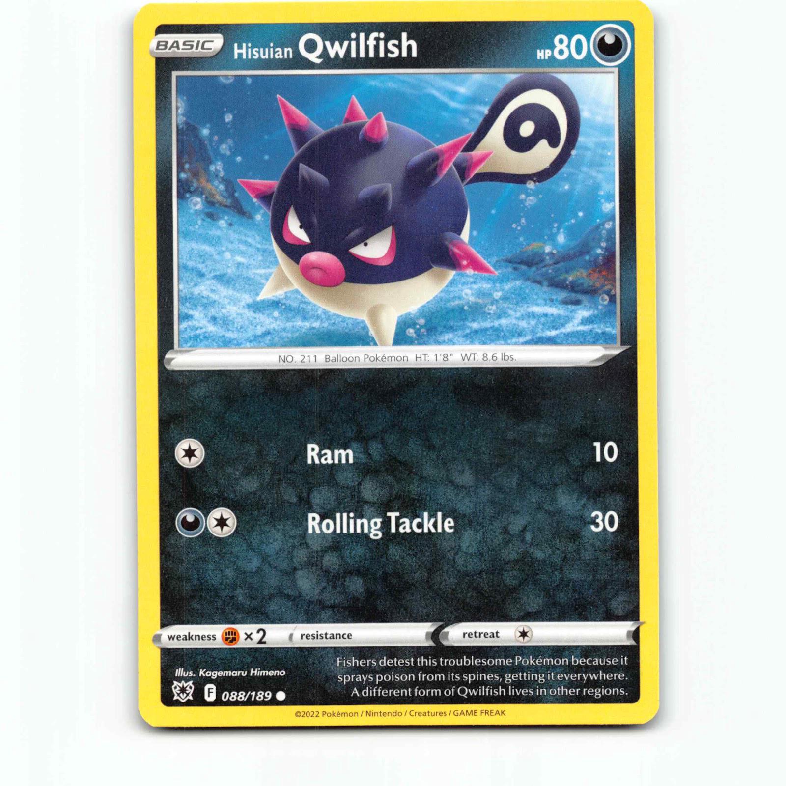 Hisuian Qwilfish 88 Pokémon ASR EN 088/189 Astral Radiance Pokemon Kort