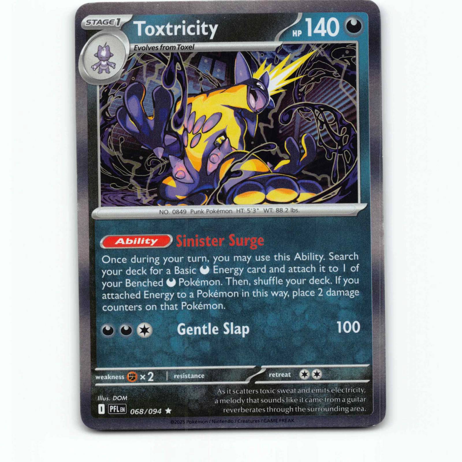 Toxtricity 68 Holo Pokémon PFL EN 068/094 Phantasmal Flames Pokemon Kort