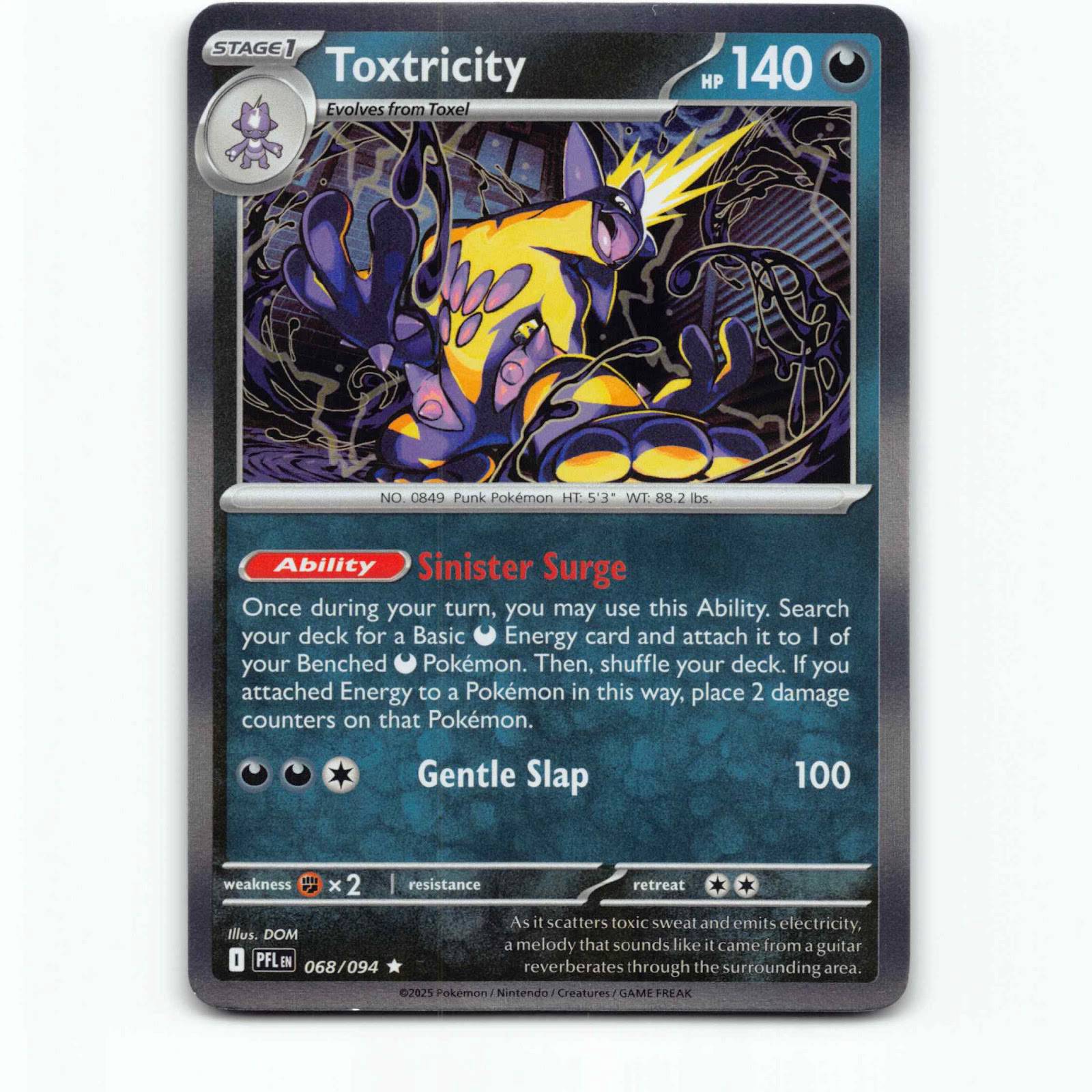Toxtricity 68 Holo Pokémon PFL EN 068/094 Phantasmal Flames Pokemon Kort