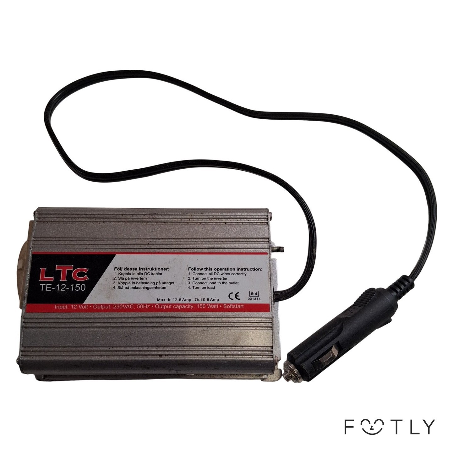 LTC TE-12-150 Växelriktare 12V till 230V 150W Inverter Silver
