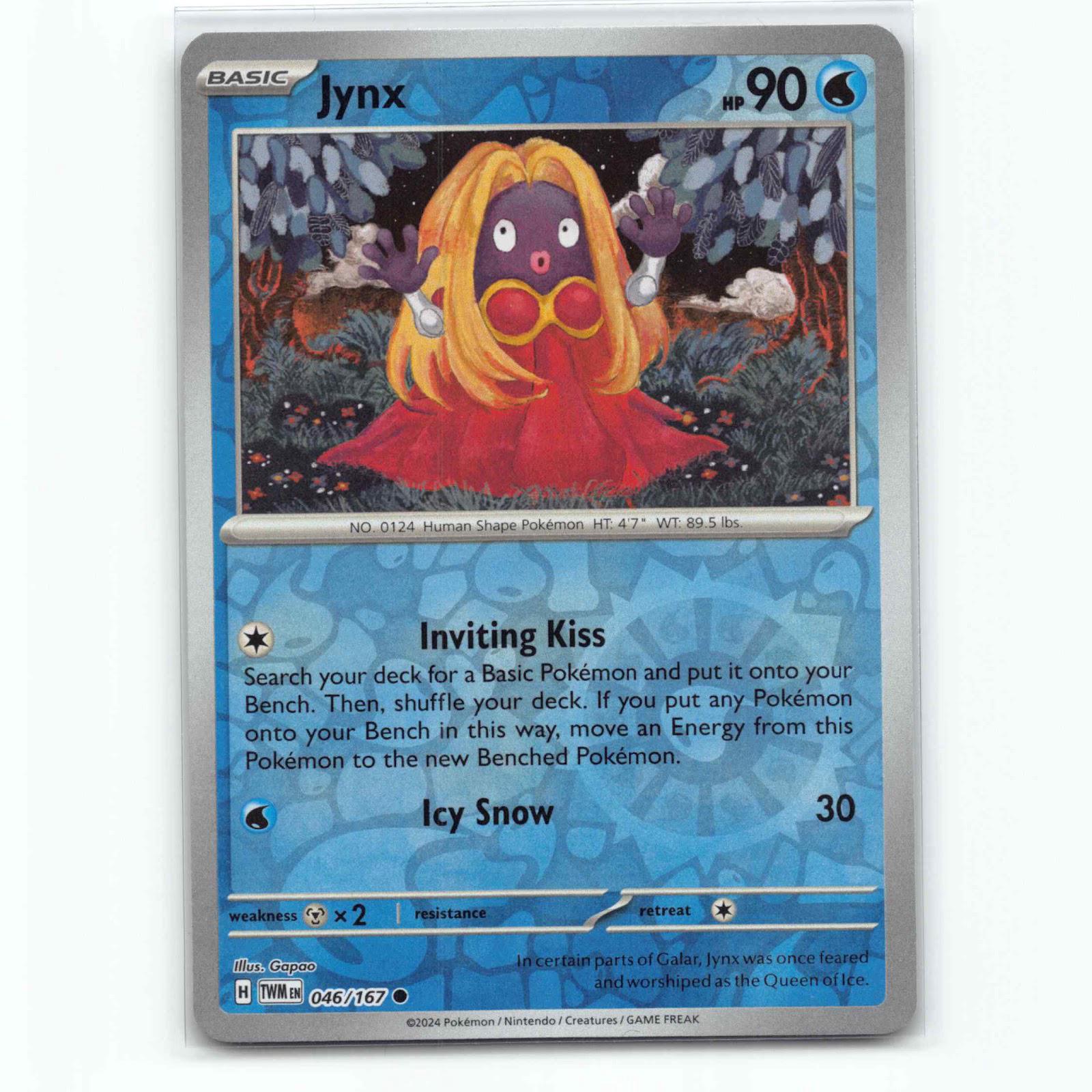 Jynx 46 Reverse Holo Pokémon TWM EN 046/167 Twilight Masquerade Pokemon Kort