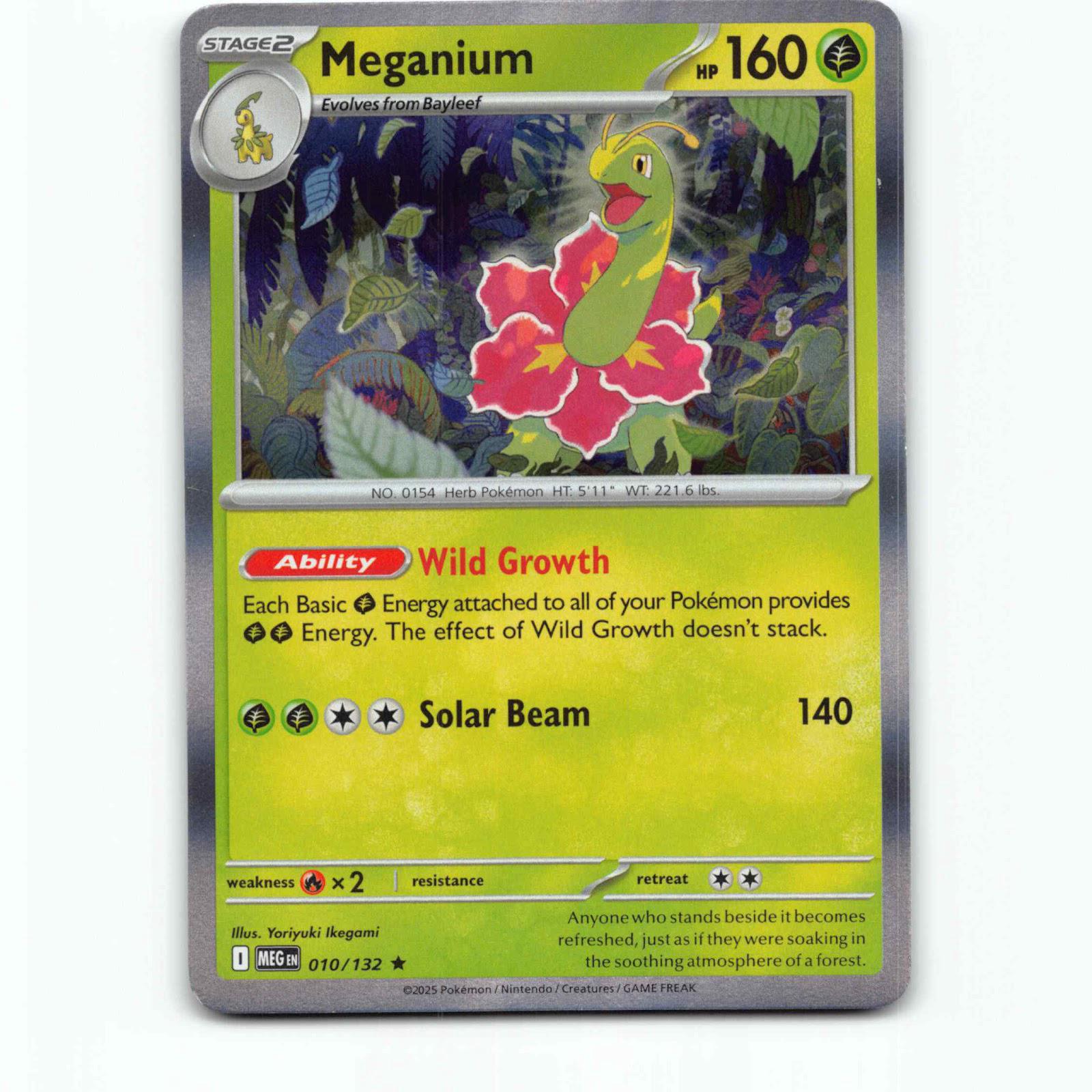 Meganium 10 Holo Pokémon MEG EN 010/132 Mega Evolution Pokemon Kort
