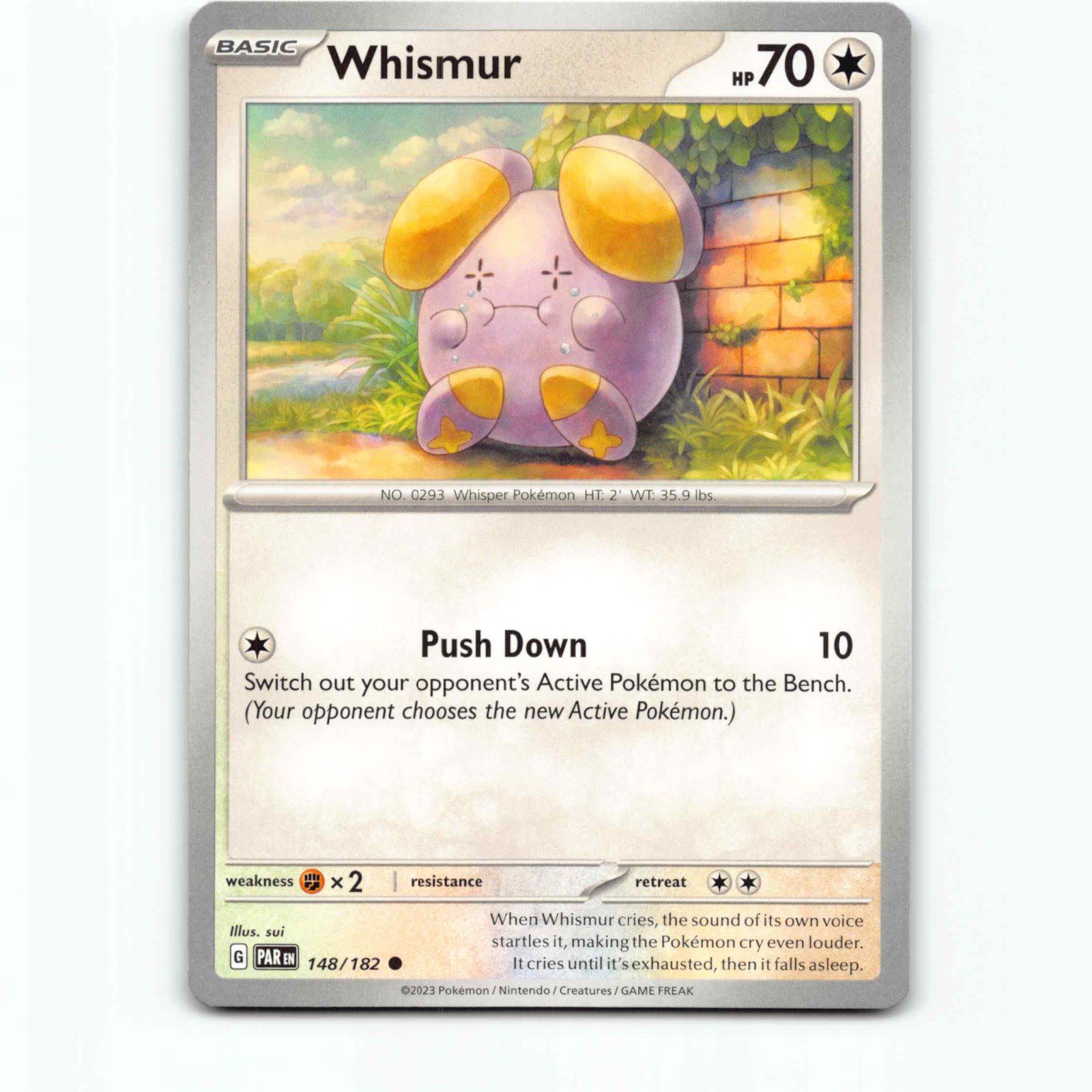 Whismur 148 Pokémon PAR EN 148/182 Paradox Rift Pokemon Kort Scarlet & Violet