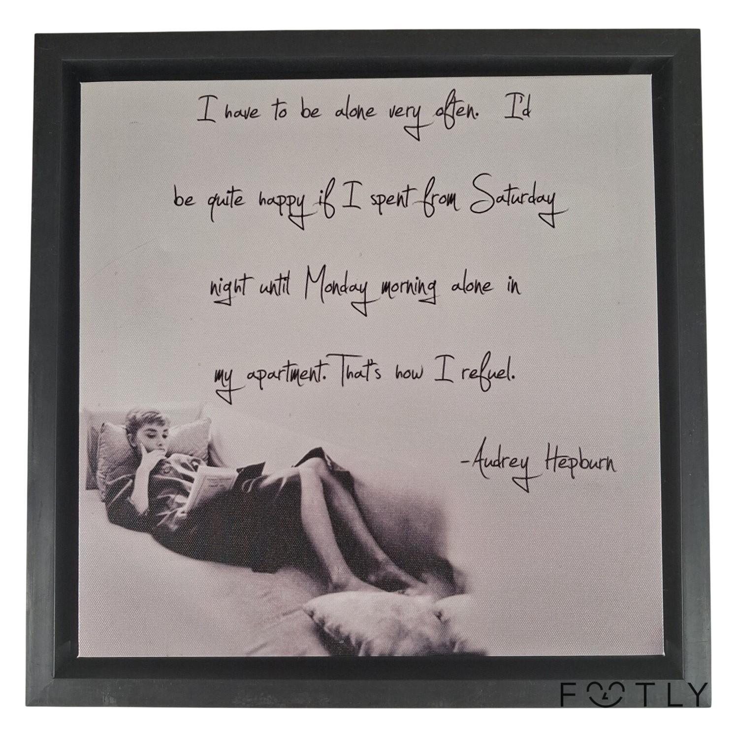 Audrey Hepburn Tavla Citat Svartvit Canvasram Väggdekor Poster Vintage