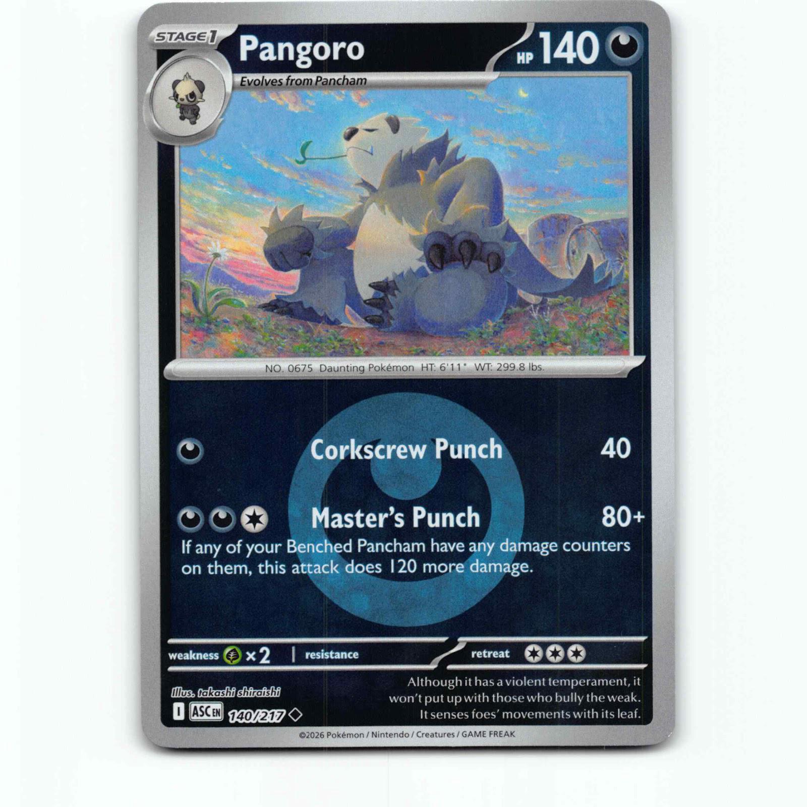 Pangoro 140 Energy Ball Reverse Holo Pokémon ASC EN 140/217 Ascended Heroes